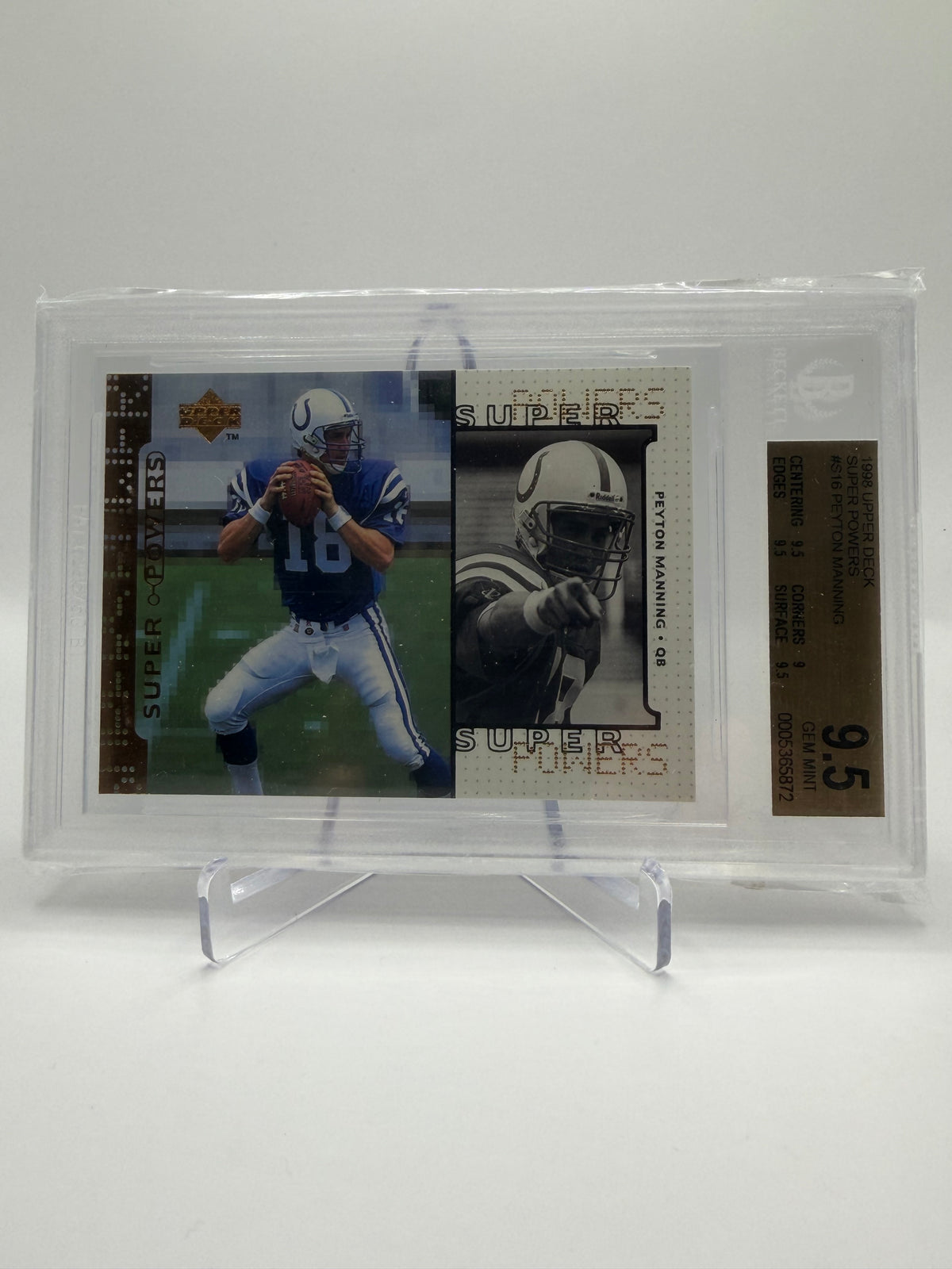 1998 Upper Deck Super Powers Peyton Manning #S16 BGS 9.5