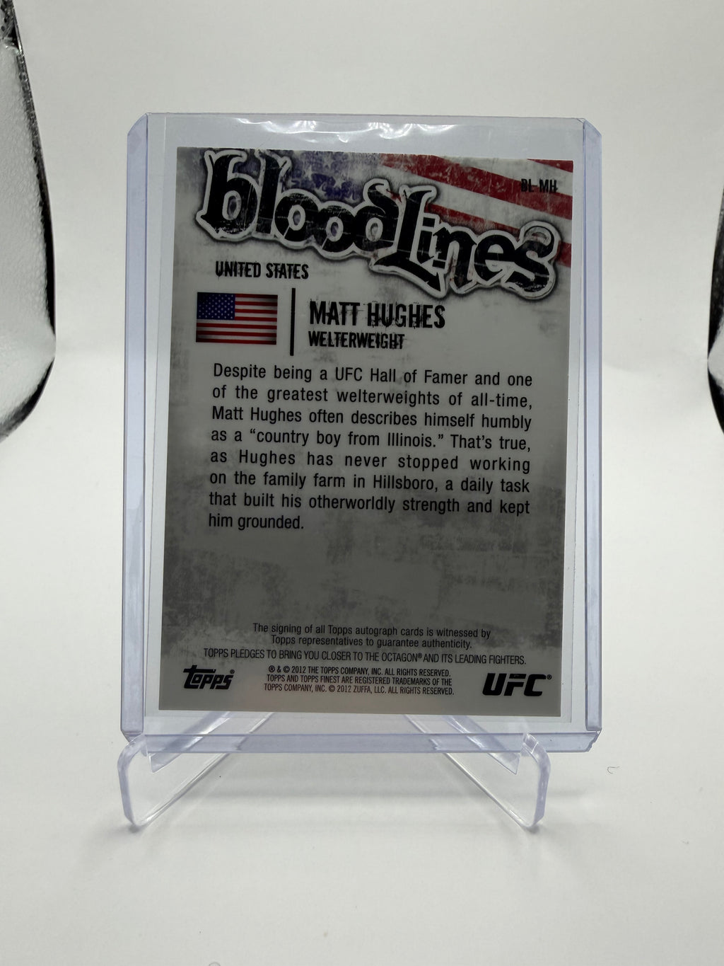 2012 Topps UFC Finest Bloodlines Autographs Matt Hughes #BL-MH