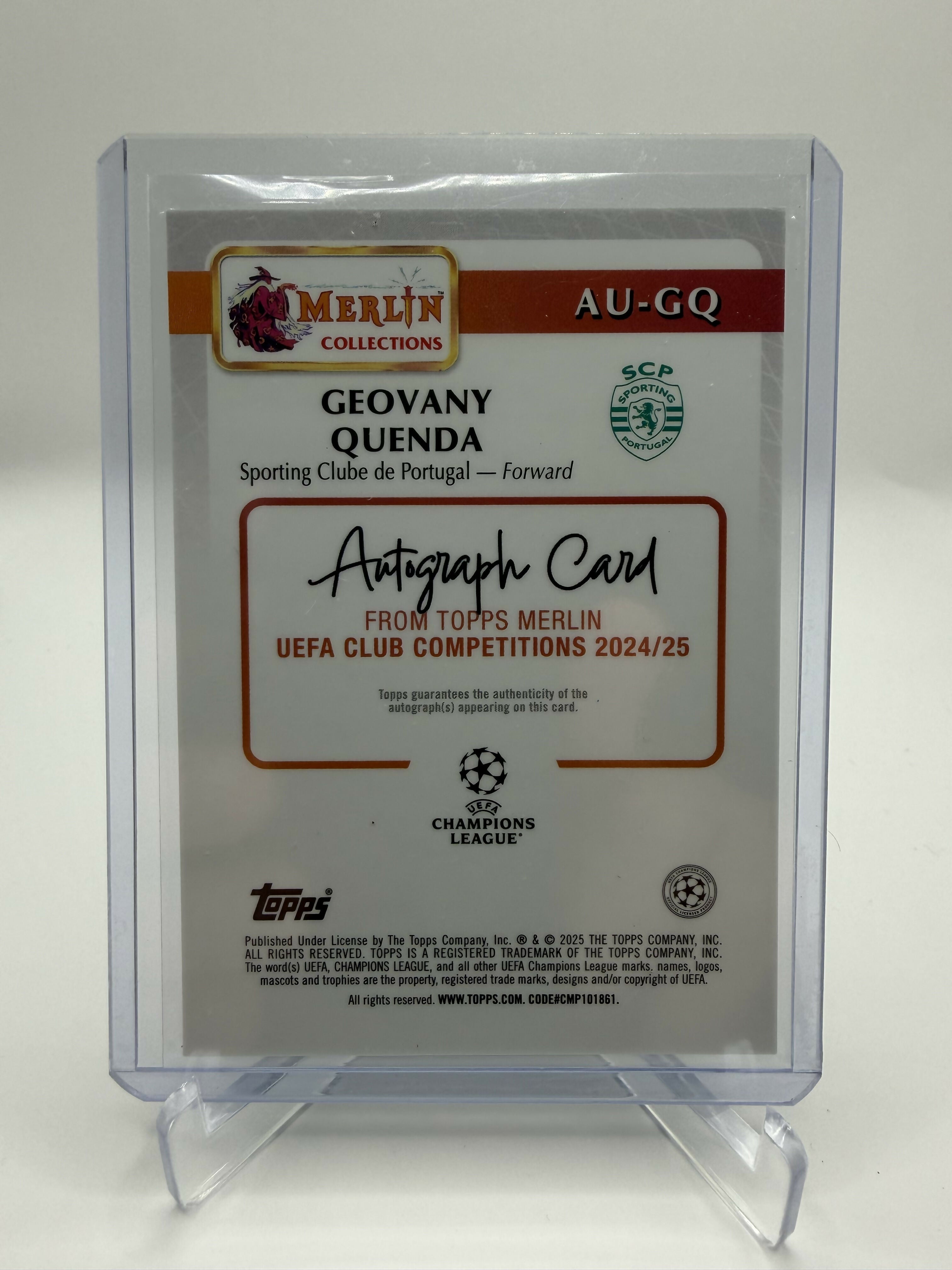 2025 Topps Merlin Giovanny Quenda Auto /150