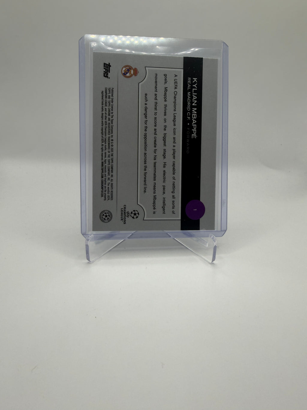 2024-25 Topps Chrome UEFA Club Competitions Sapphire Kylian Mbappé #1