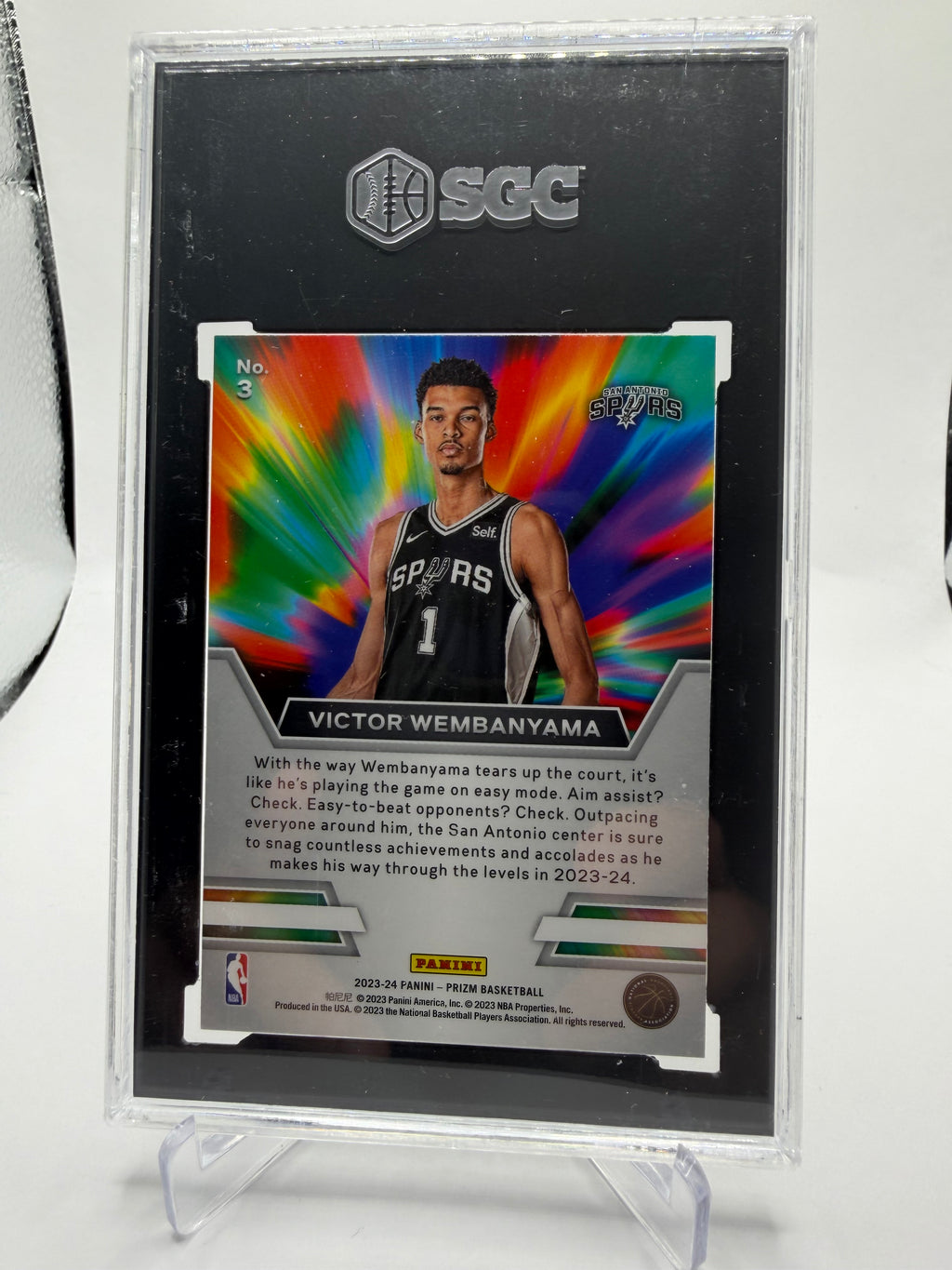 2023-24 Panini Prizm Basketball Victor Wembanyama Instant Impact Rookie #3 SGC 10
