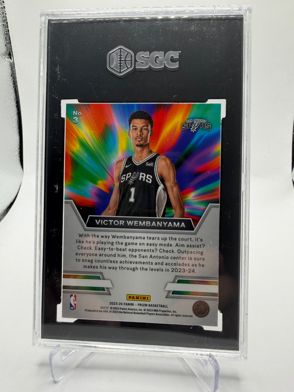 2023-24 Panini Prizm Basketball Victor Wembanyama Instant Impact Rookie #3 SGC 10