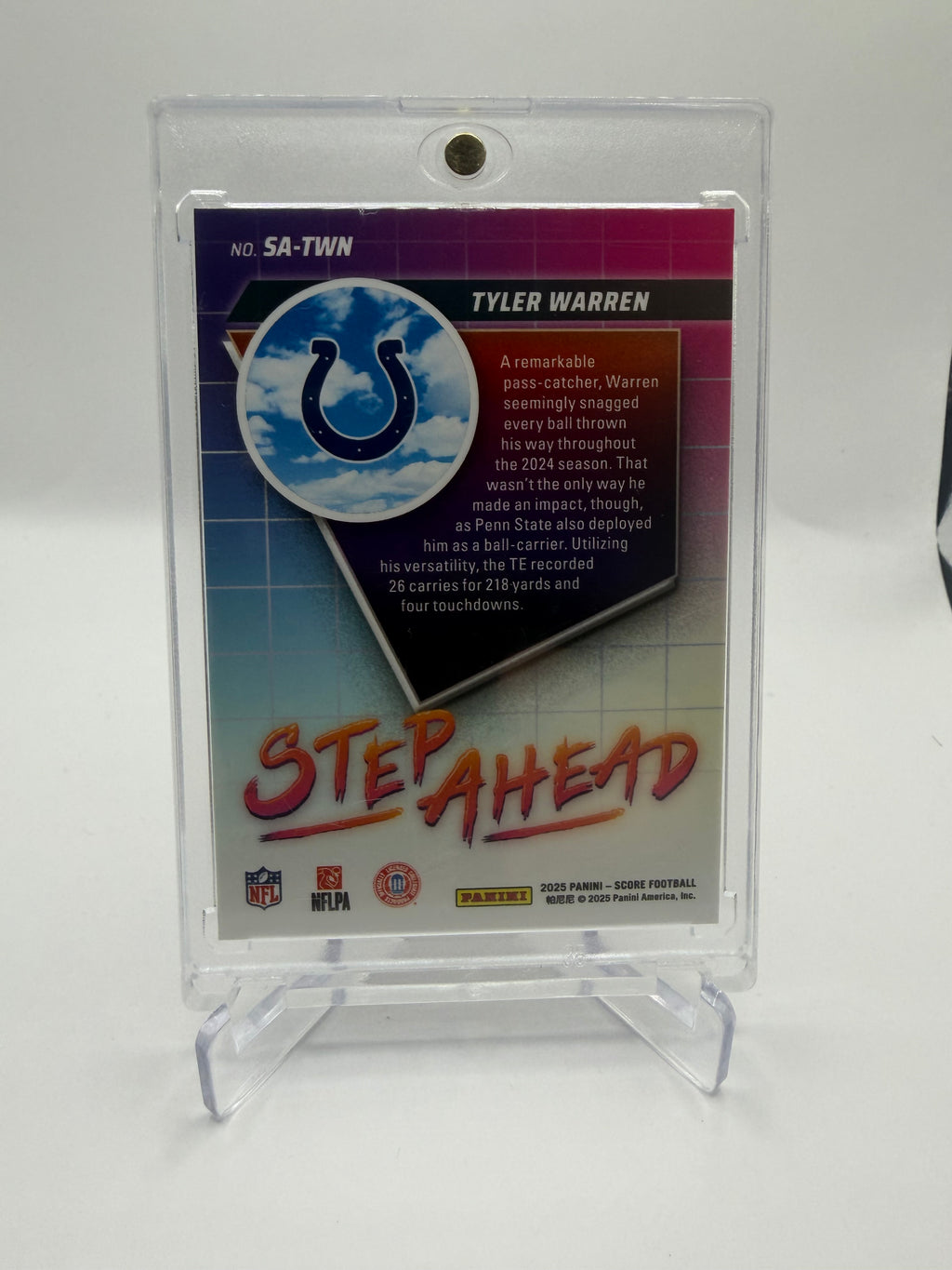 2025 Panini Score Football Step Ahead Tyler Warren Rookie RC #SA-TWN