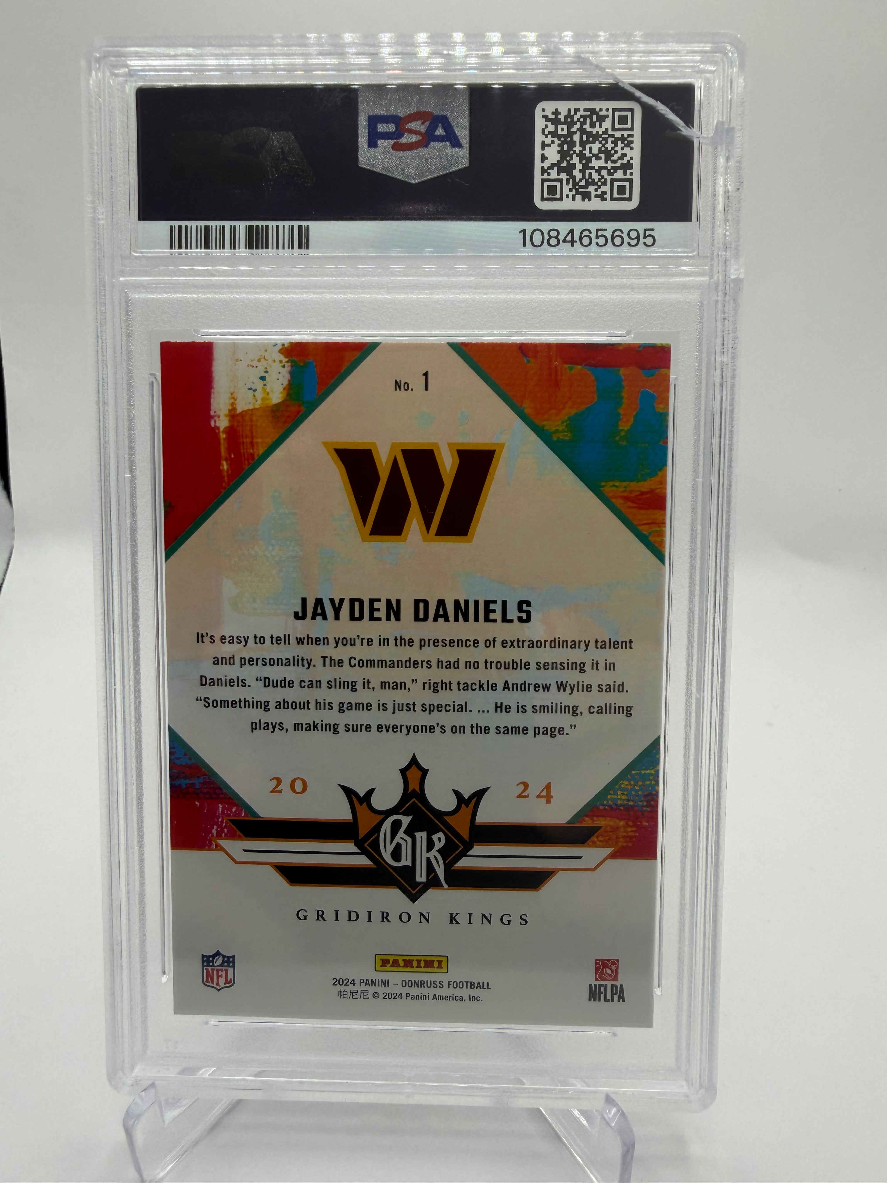 2024 Donruss Football Rookie Gridiron Kings Jayden Daniels #1 PSA 10 Base Insert