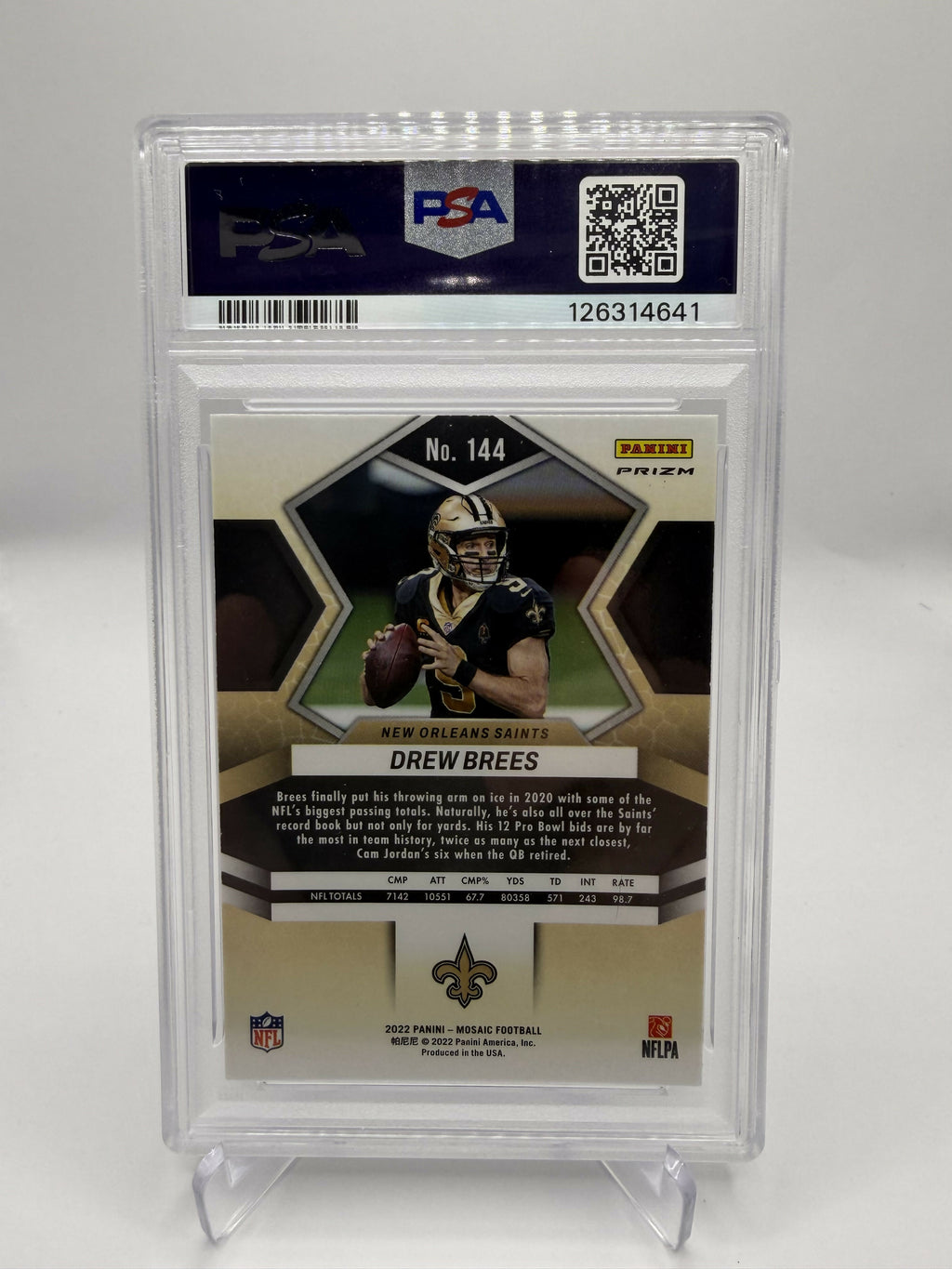 2022 Panini Mosaic Drew Brees Genesis PSA 10