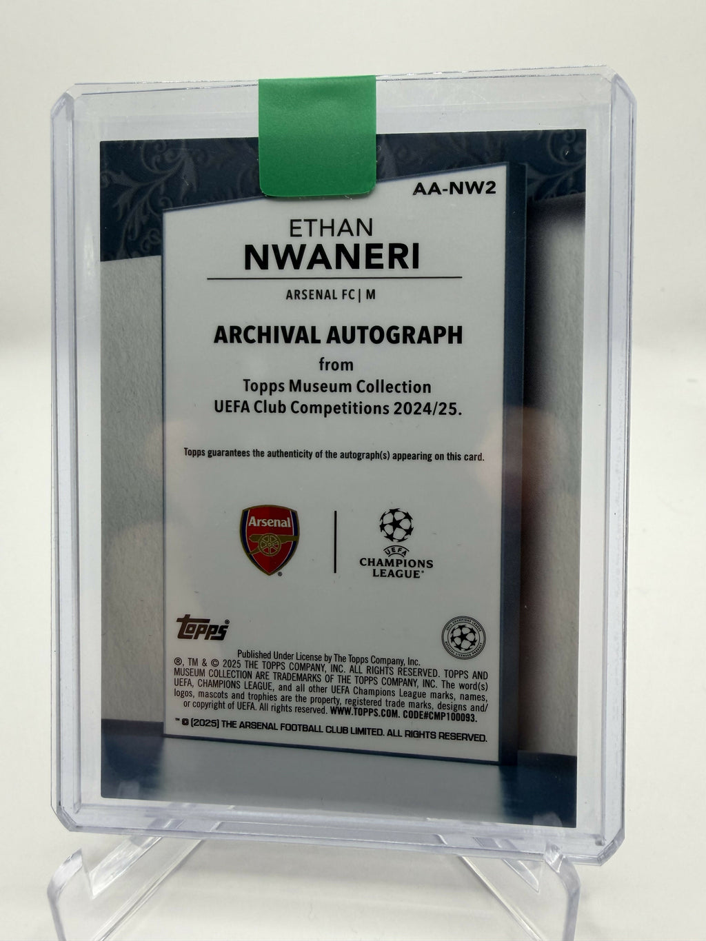 2024-2025 Topps Museum Ethan Nwaneri Ruby Auto /25