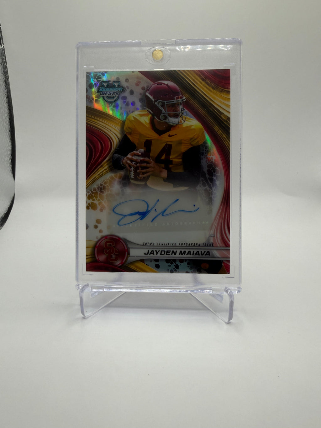 2024 Bowman University's Best Football Jayden Maiava Best of 2024 Autograph Card #BOA-JMA
