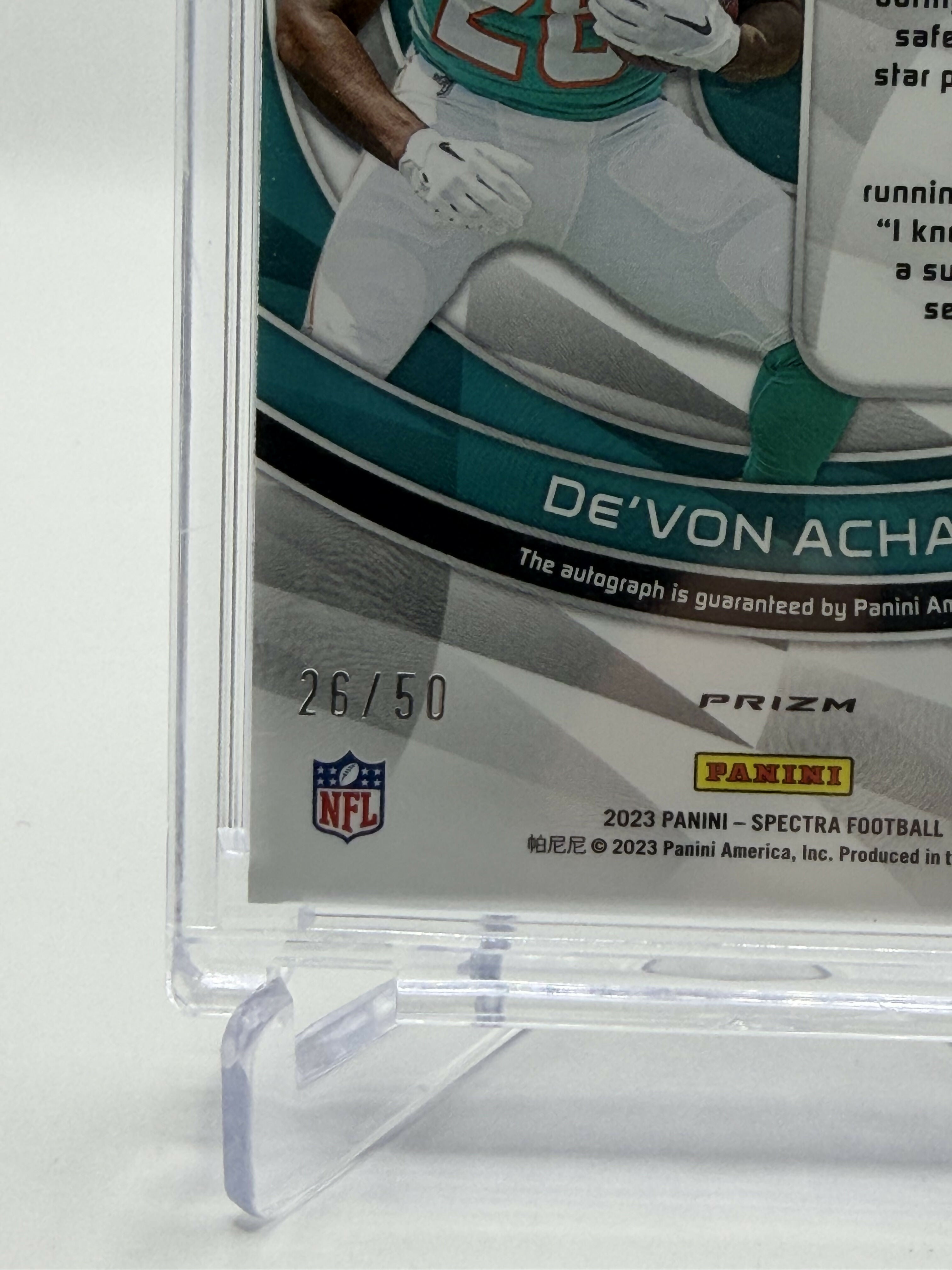 2023 Panini Spectra Devon Achane Auto /50