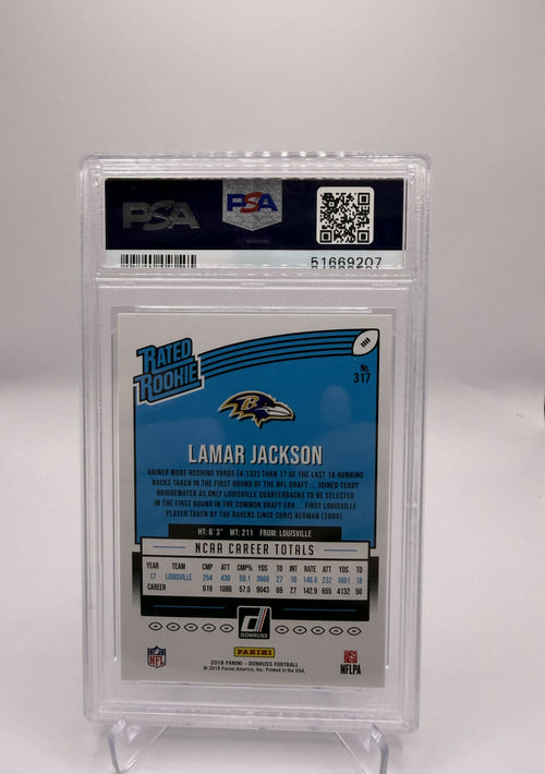 2018 Panini Donruss Lamar Jackson Rated Rookie PSA 9