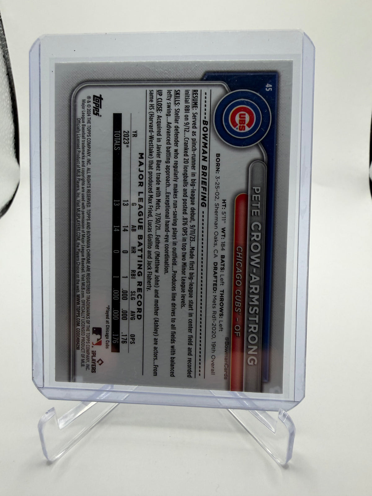 2024 Bowman Chrome Pete Crow-Armstrong Rookie Mega Box Mojo Refractor #45