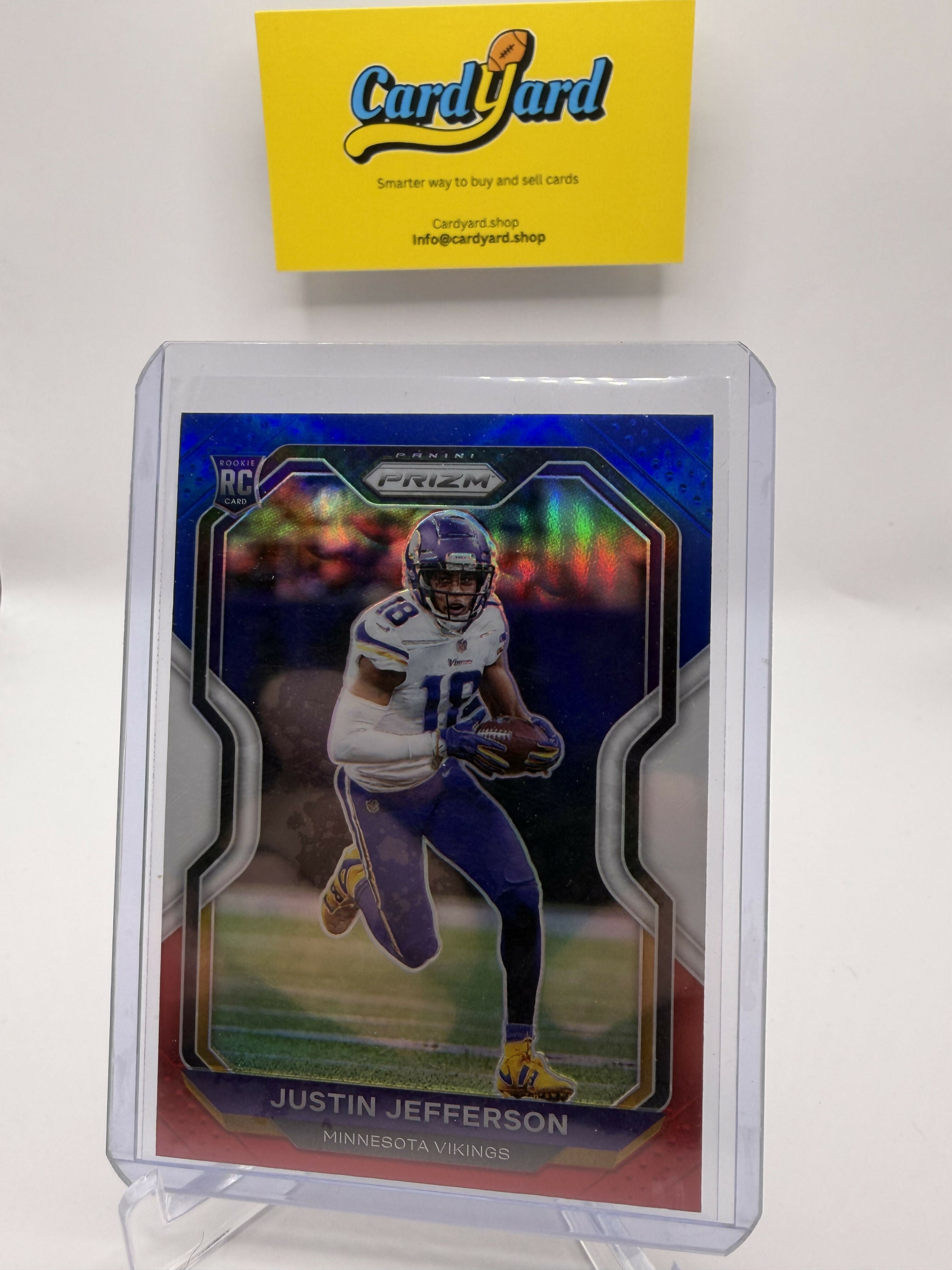 2020 Panini Prizm Justin Jefferson Red White Blue Rookie *Slight Damage*