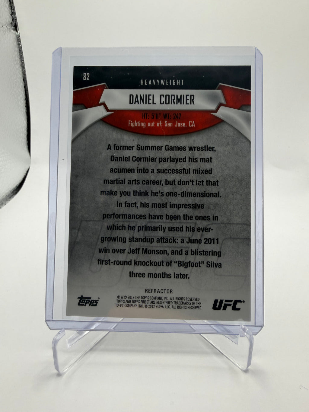 2012 Topps UFC Finest Daniel Cormier Blue Refractor #82 /188
