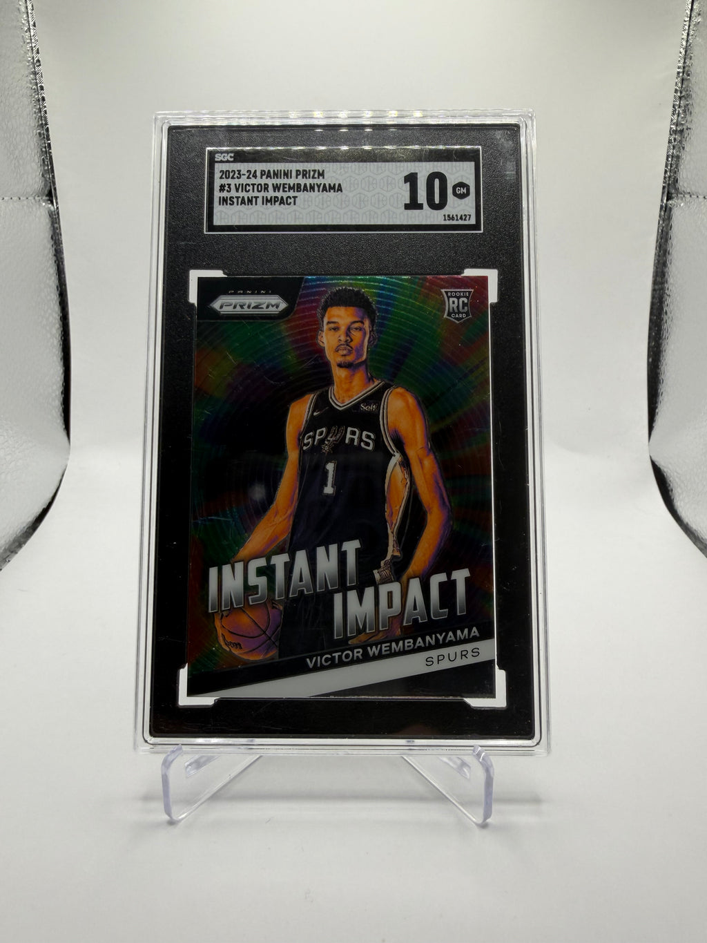 2023-24 Panini Prizm Basketball Victor Wembanyama Instant Impact Rookie #3 SGC 10