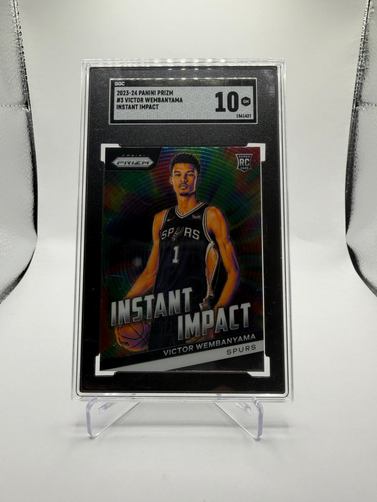2023-24 Panini Prizm Basketball Victor Wembanyama Instant Impact Rookie #3 SGC 10