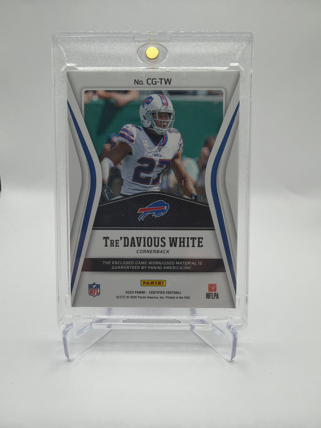 2020 Panini Certified Football Certified Gamers Mirror Blue Prime Tre'Davious White Game-Worn Patch /35