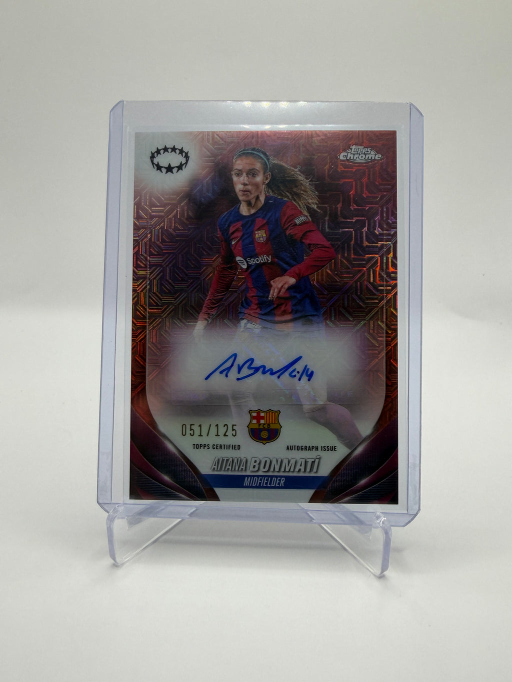 2023-24 Topps Chrome UEFA Women's Champions League Aitana Bonmatí Autograph /125 #A-AB