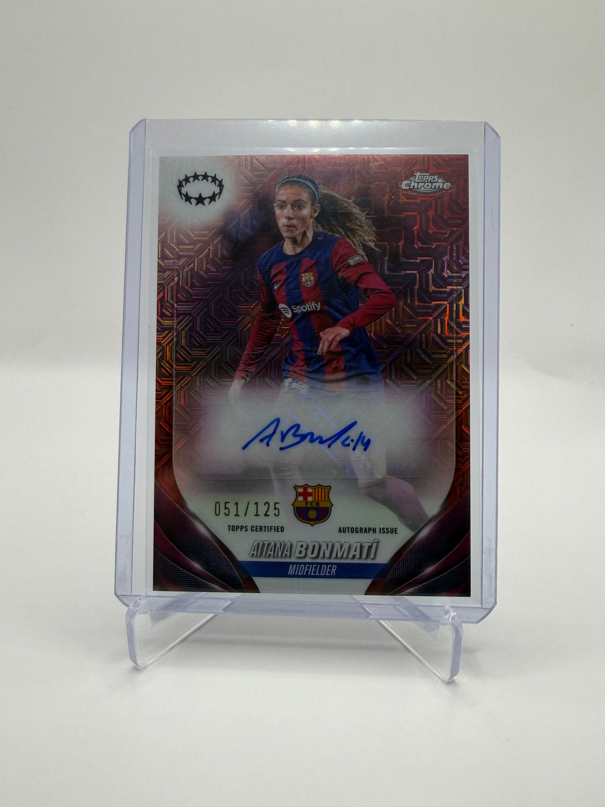 2023-24 Topps Chrome UEFA Women's Champions League Aitana Bonmatí Autograph /125 #A-AB