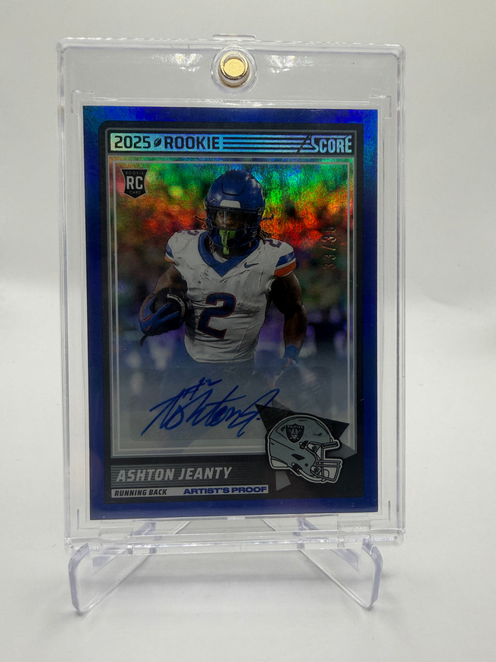 2025 Panini Score Football Ashton Jeanty Rookie Autograph Artist's Proof Blue #14 /35