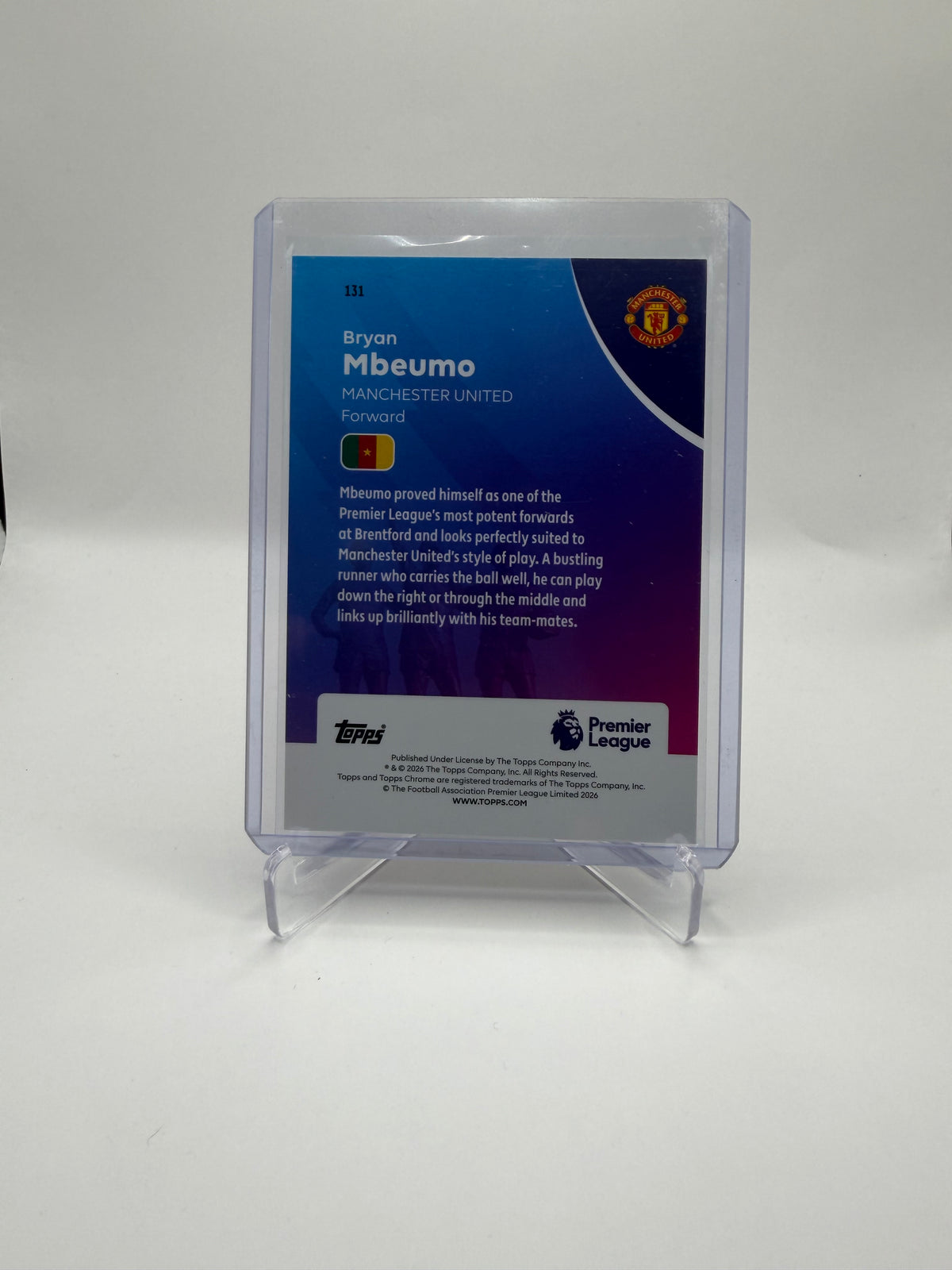 2025-26 Topps Chrome Premier League Bryan Mbeumo Gold Lava Refractor /50 #131