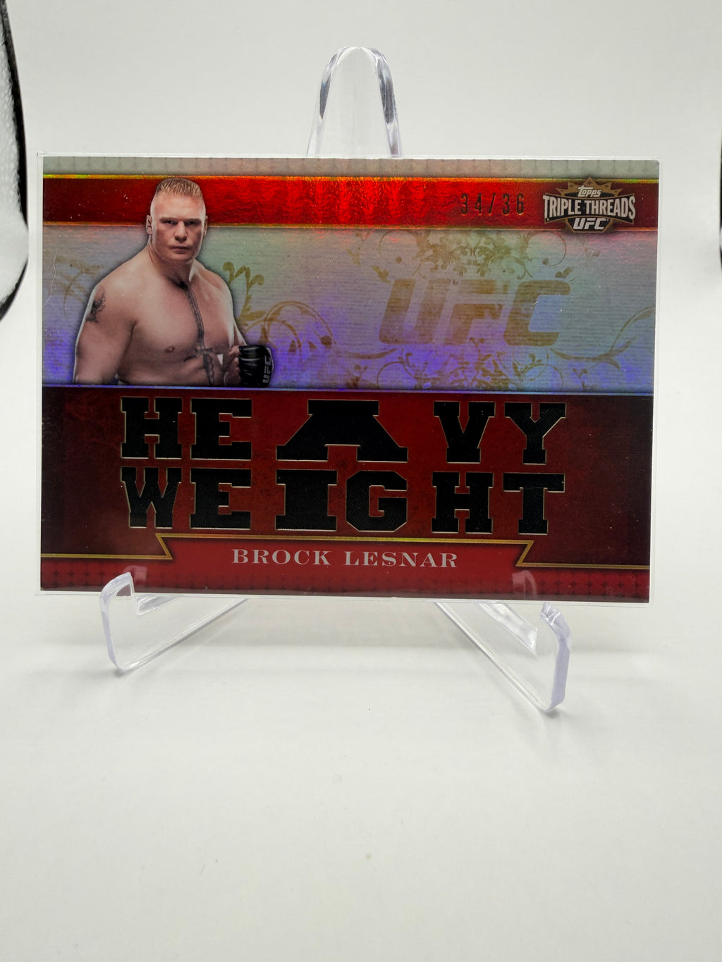 2012 Topps UFC Knockout Brock Lesnar Triple Threads Relics Heavyweight #TTR-BL /36