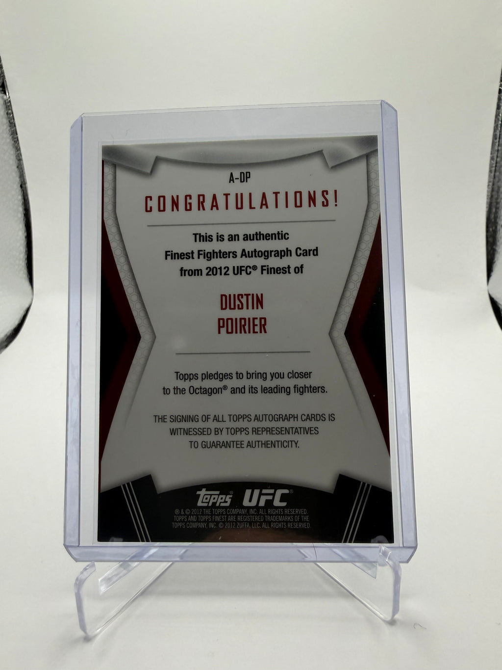 2012 Topps UFC Finest Finest Fighters Autographs Dustin Poirier #A-DP