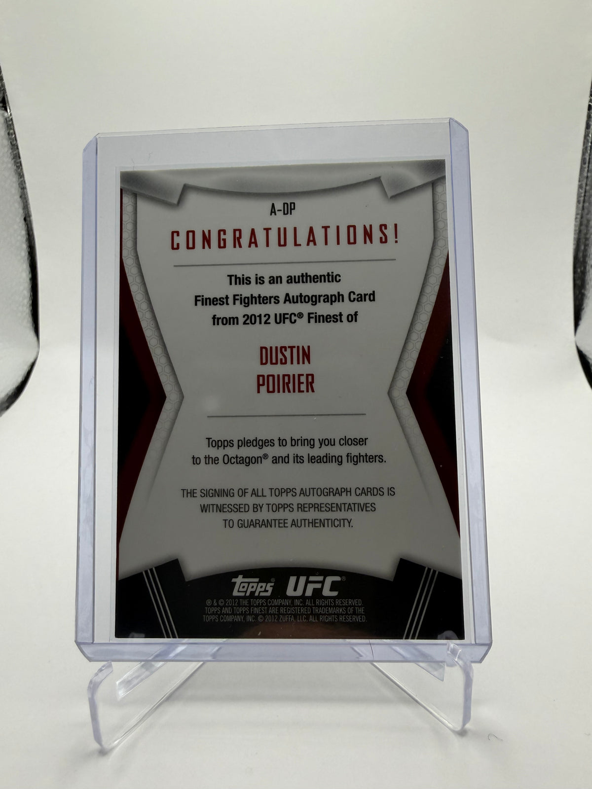2012 Topps UFC Finest Finest Fighters Autographs Dustin Poirier #A-DP