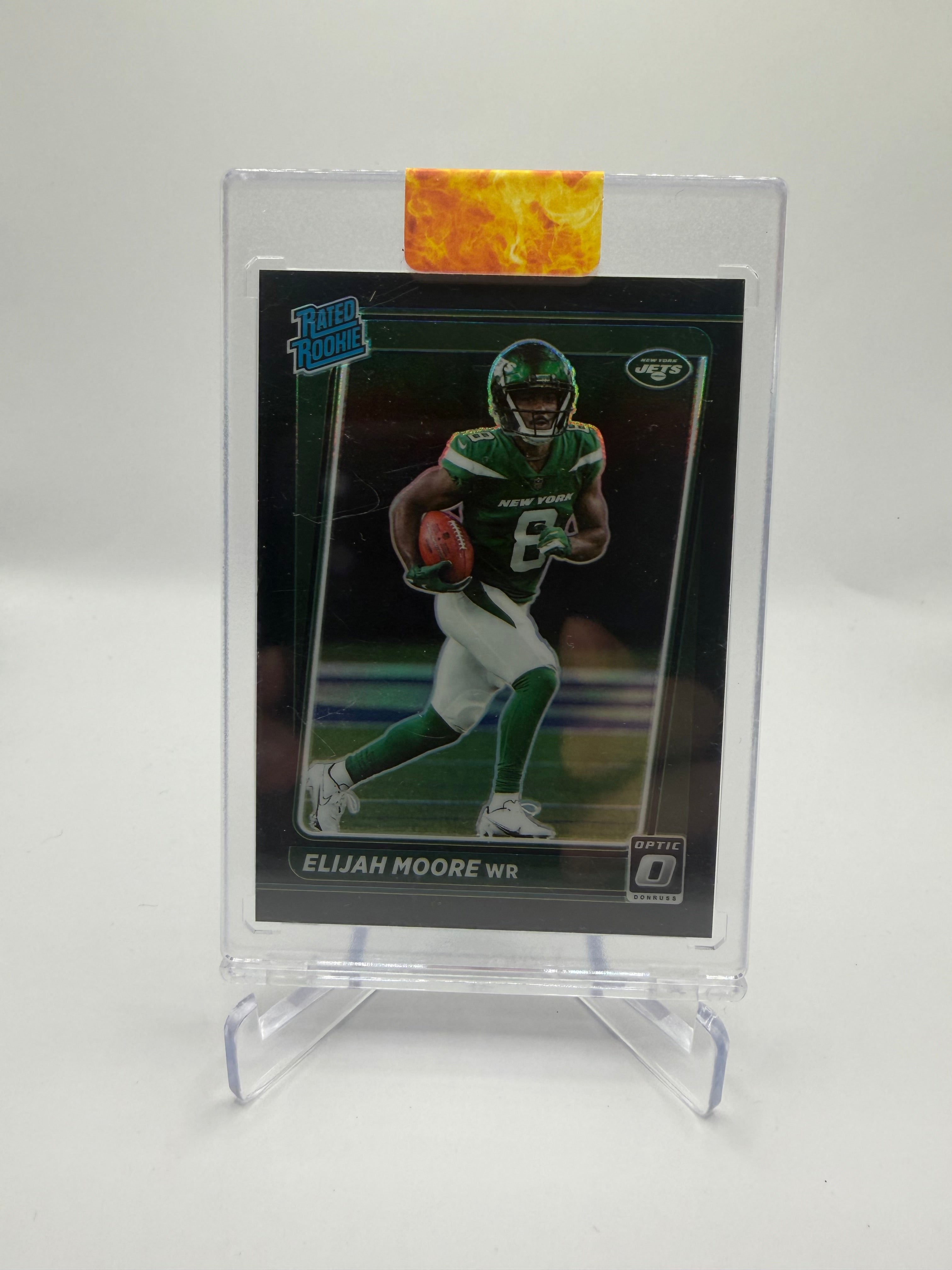 2021 Panini Donruss Optic Football Elijah Moore Rated Rookie Black Pandora 1/1 #216