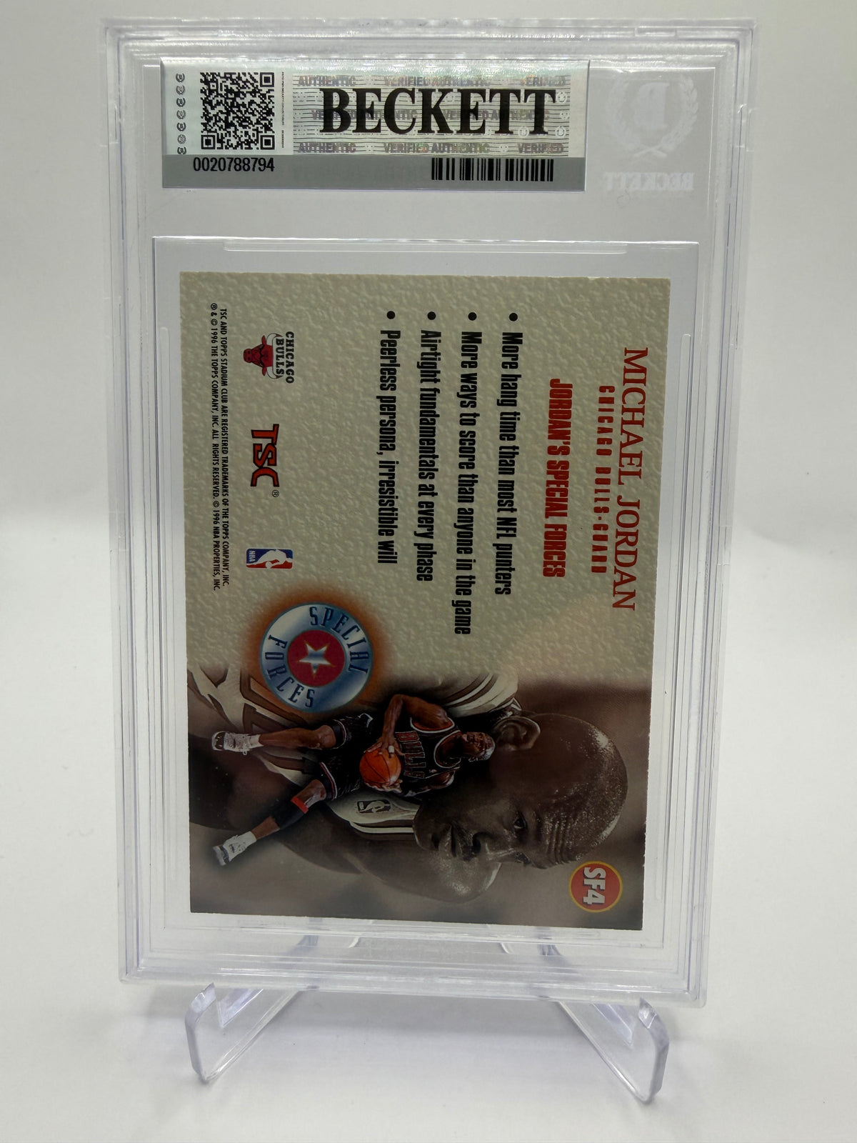 1996-97 Topps Stadium Club Special Forces Foil #SF4 Michael Jordan BGS 8