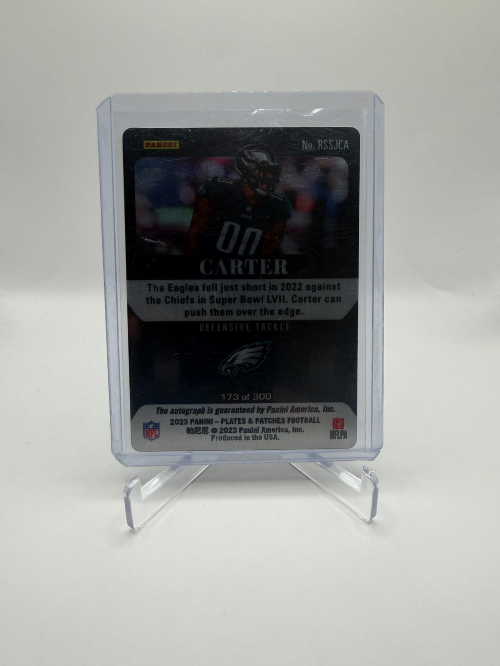 2023 Panini Plates & Patches Football Steel Signatures Jalen Carter Rookie Autograph /300