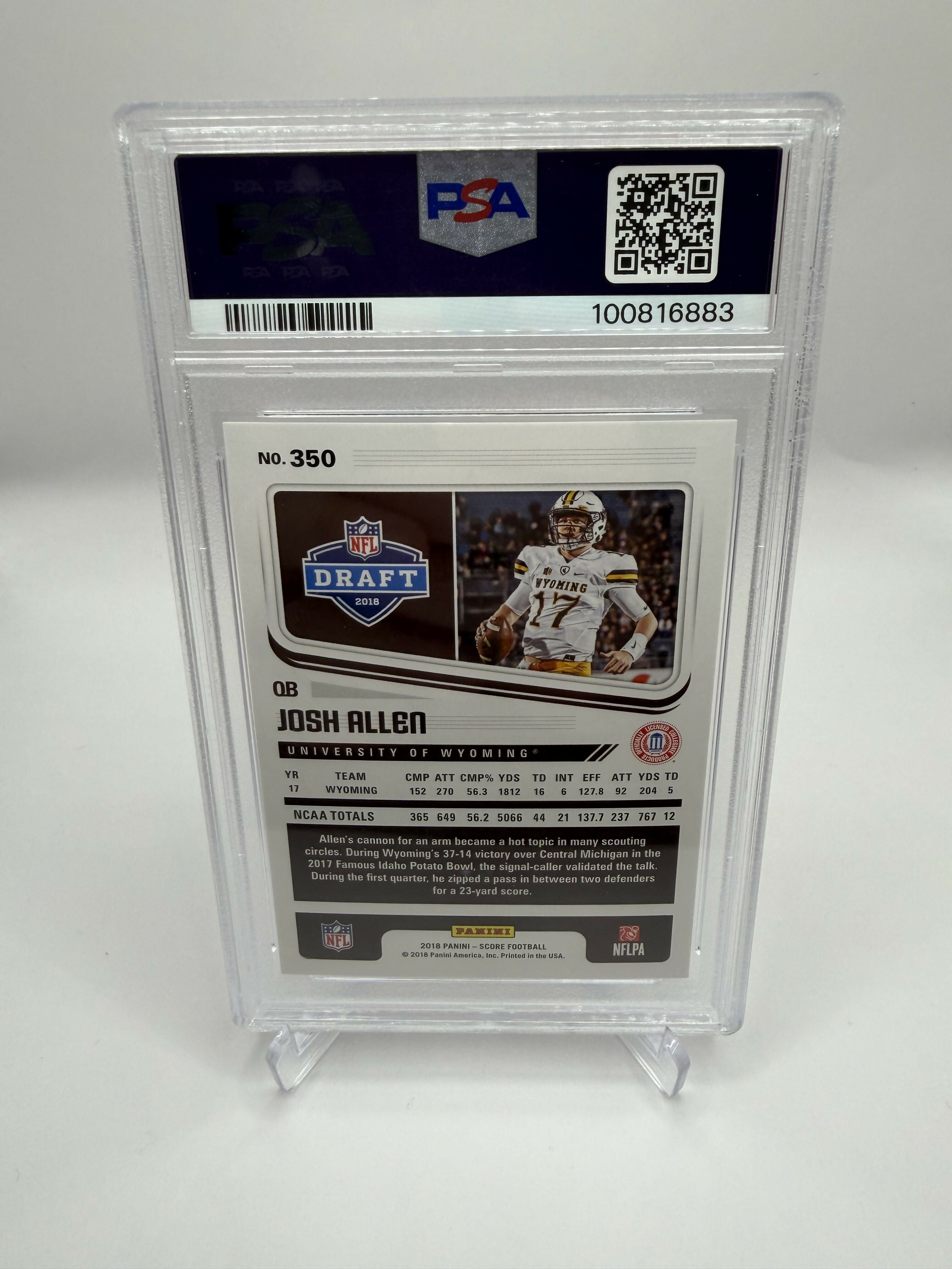 2018 Panini Score Josh Allen PSA 10 Rookie