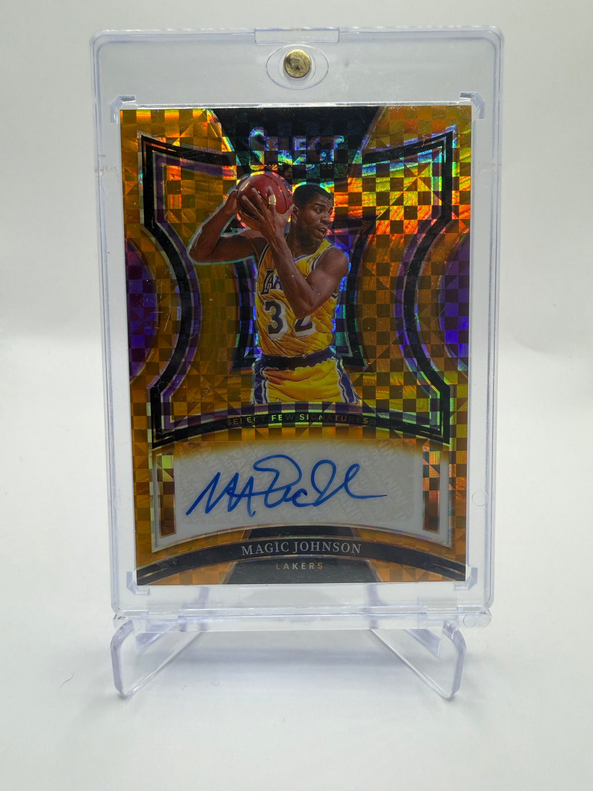 2024-25 Panini Select Basketball Magic Johnson Select Few Signatures Gold Prizm Auto #SF-MAG /10