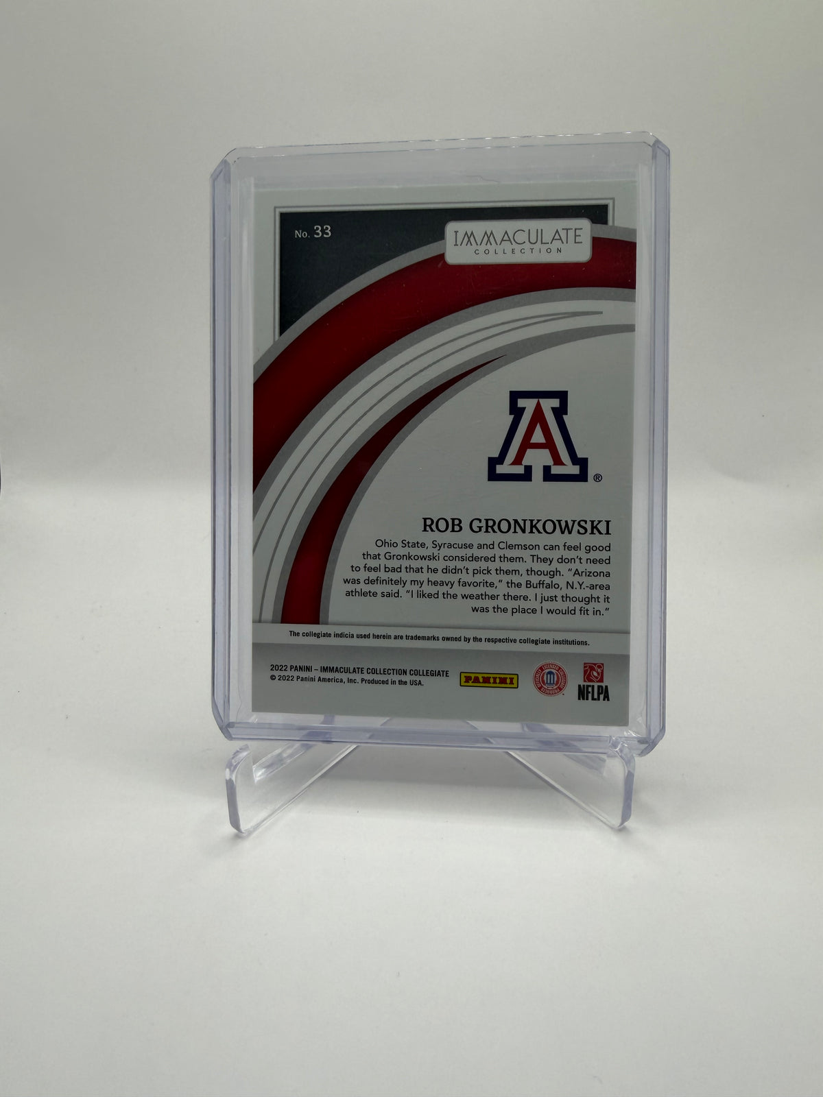 2022 Panini Immaculate Collection Collegiate Rob Gronkowski #33 56/75