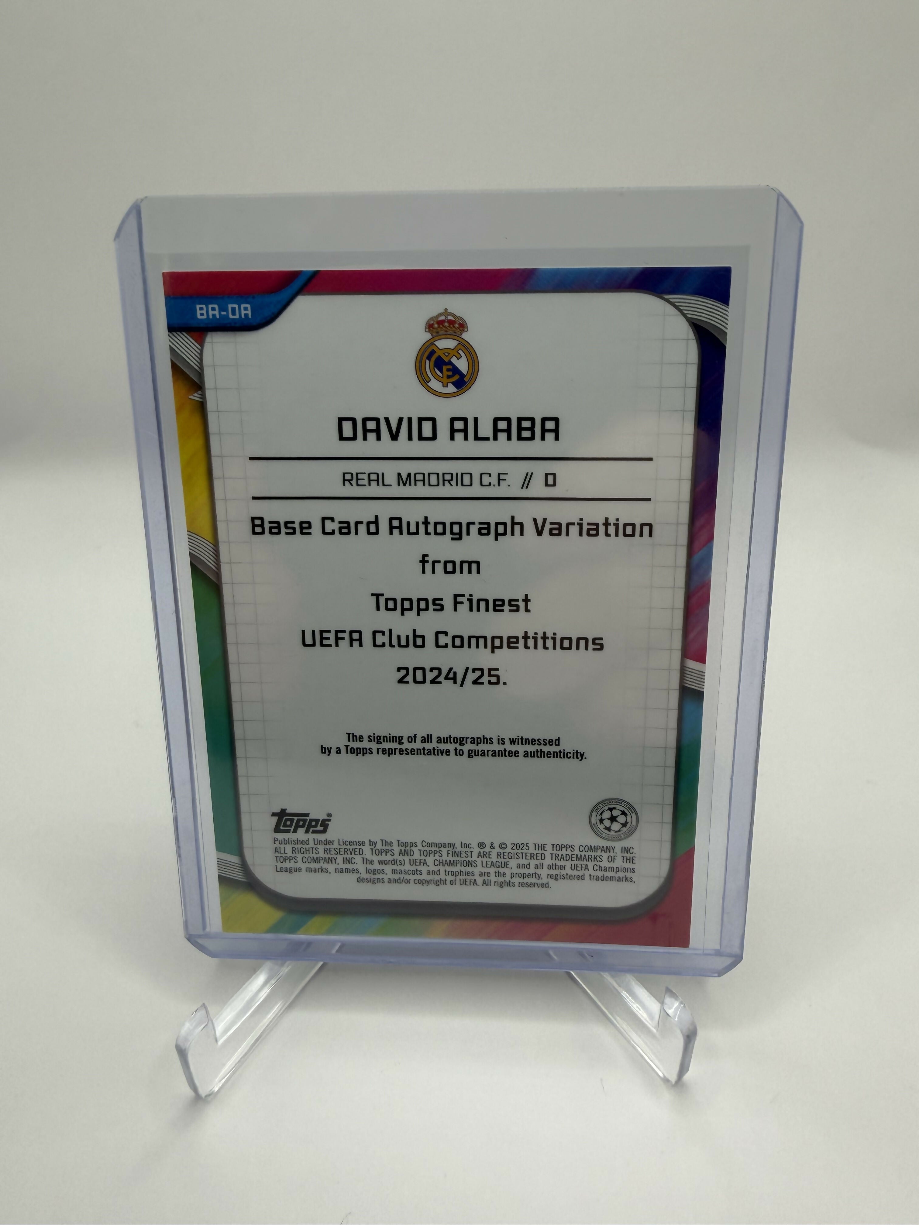 2025 Topps UCC Finest David Alaba Red Auto /5