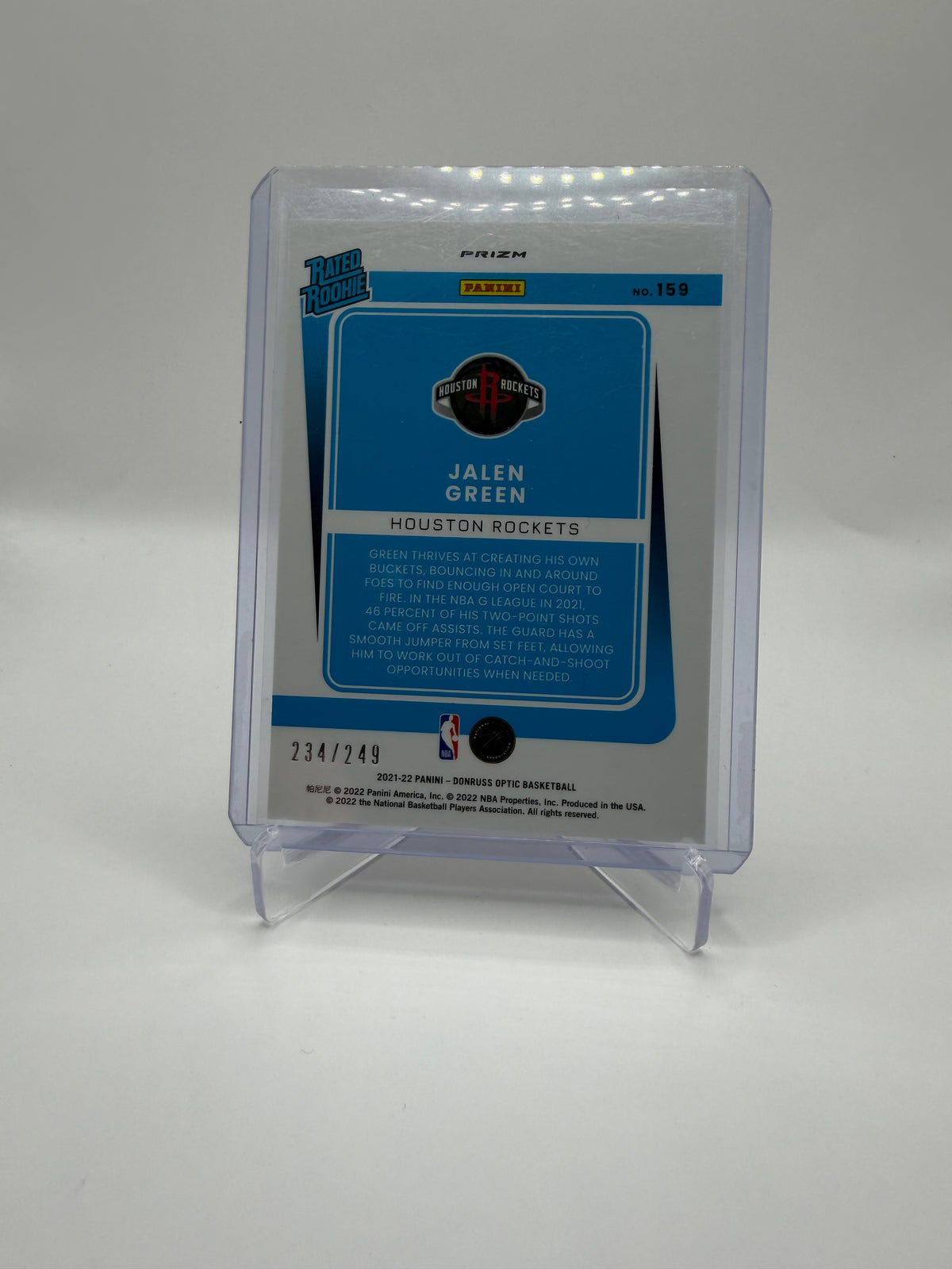 2021-22 Panini Donruss Optic Basketball Jalen Green Rated Rookie Scope Prizm #159 /249