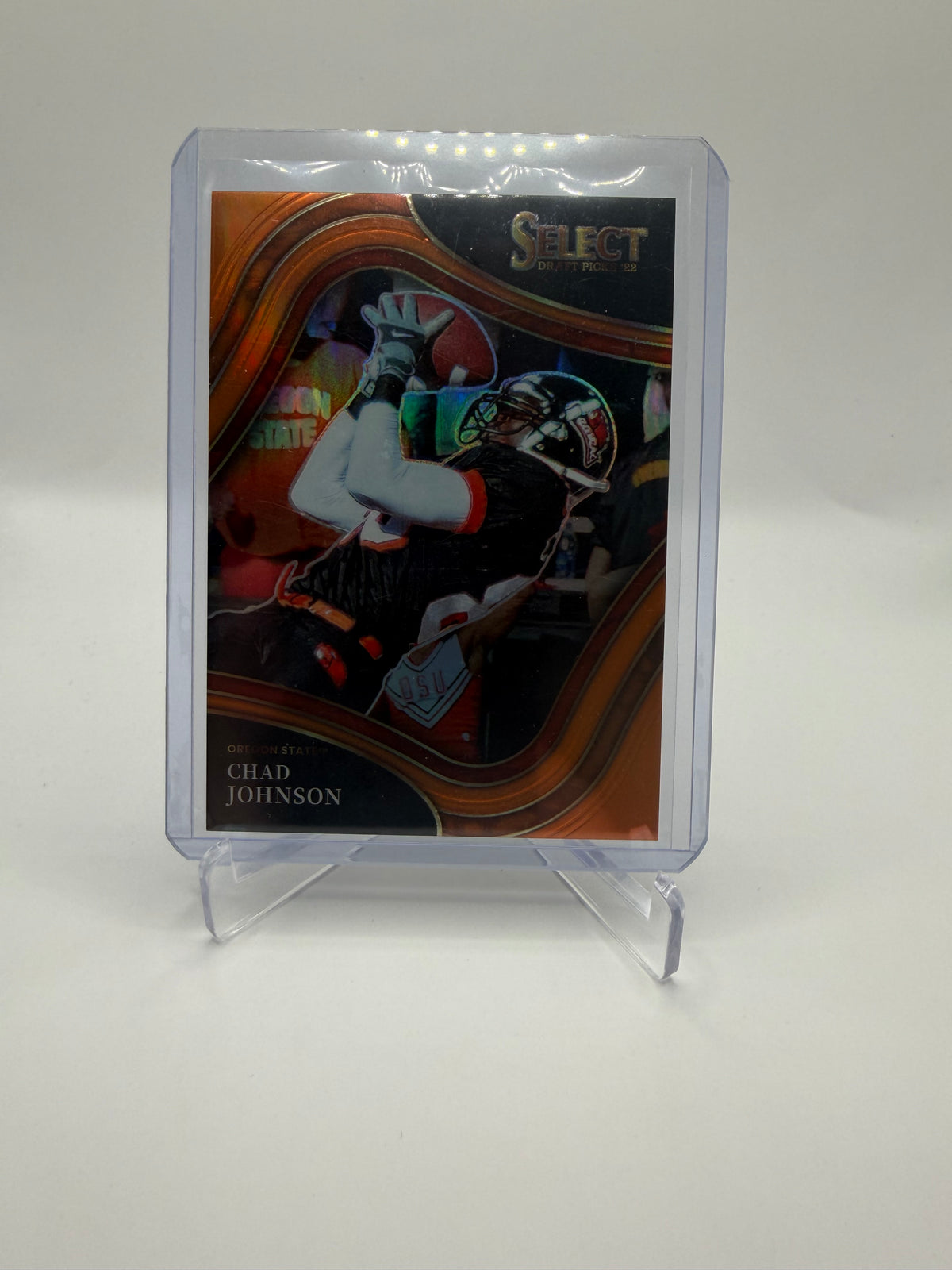 2022 Panini Select Draft Picks Chad Johnson Field Level Orange Pulsar Prizm #164 /49