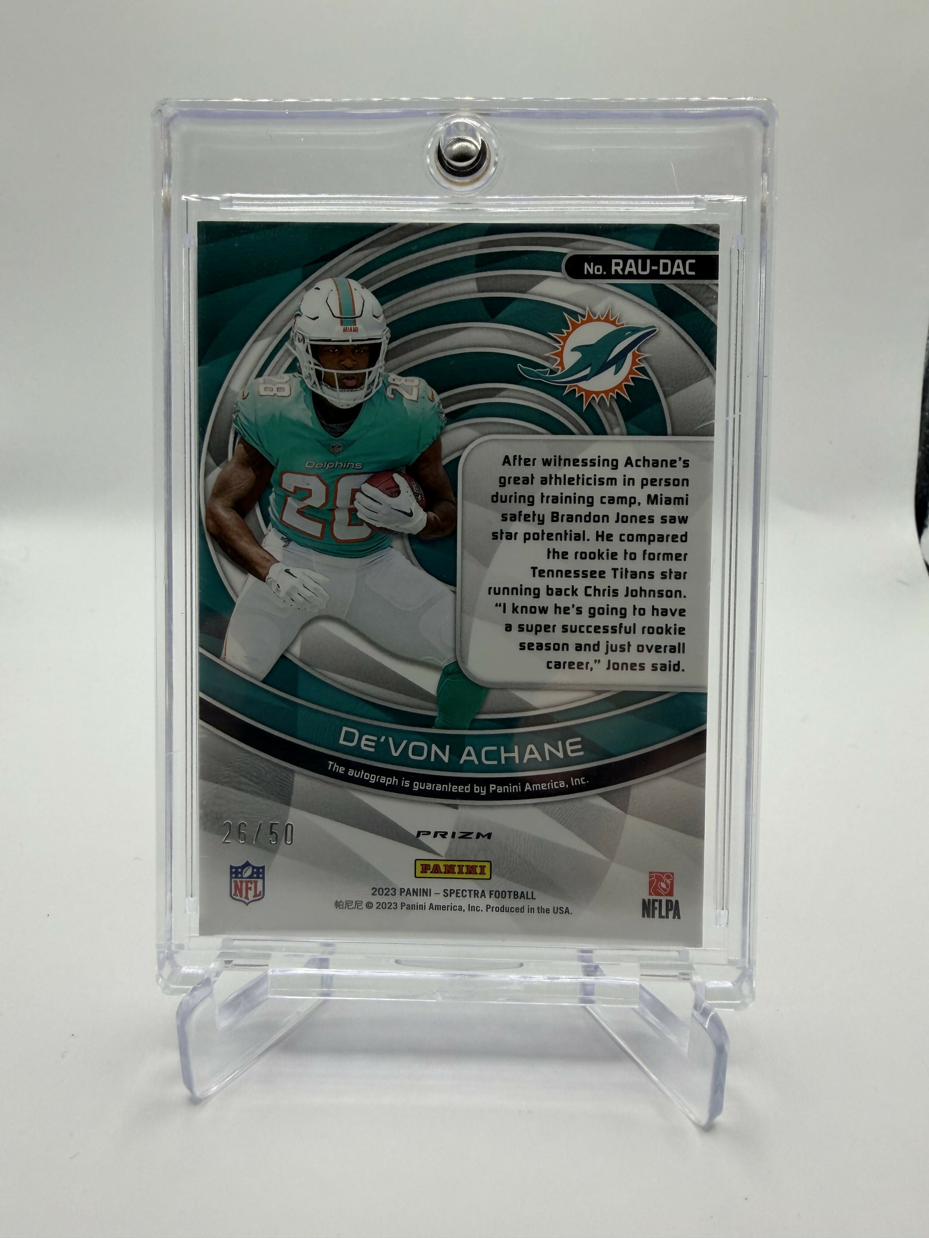 2023 Panini Spectra Devon Achane Auto /50