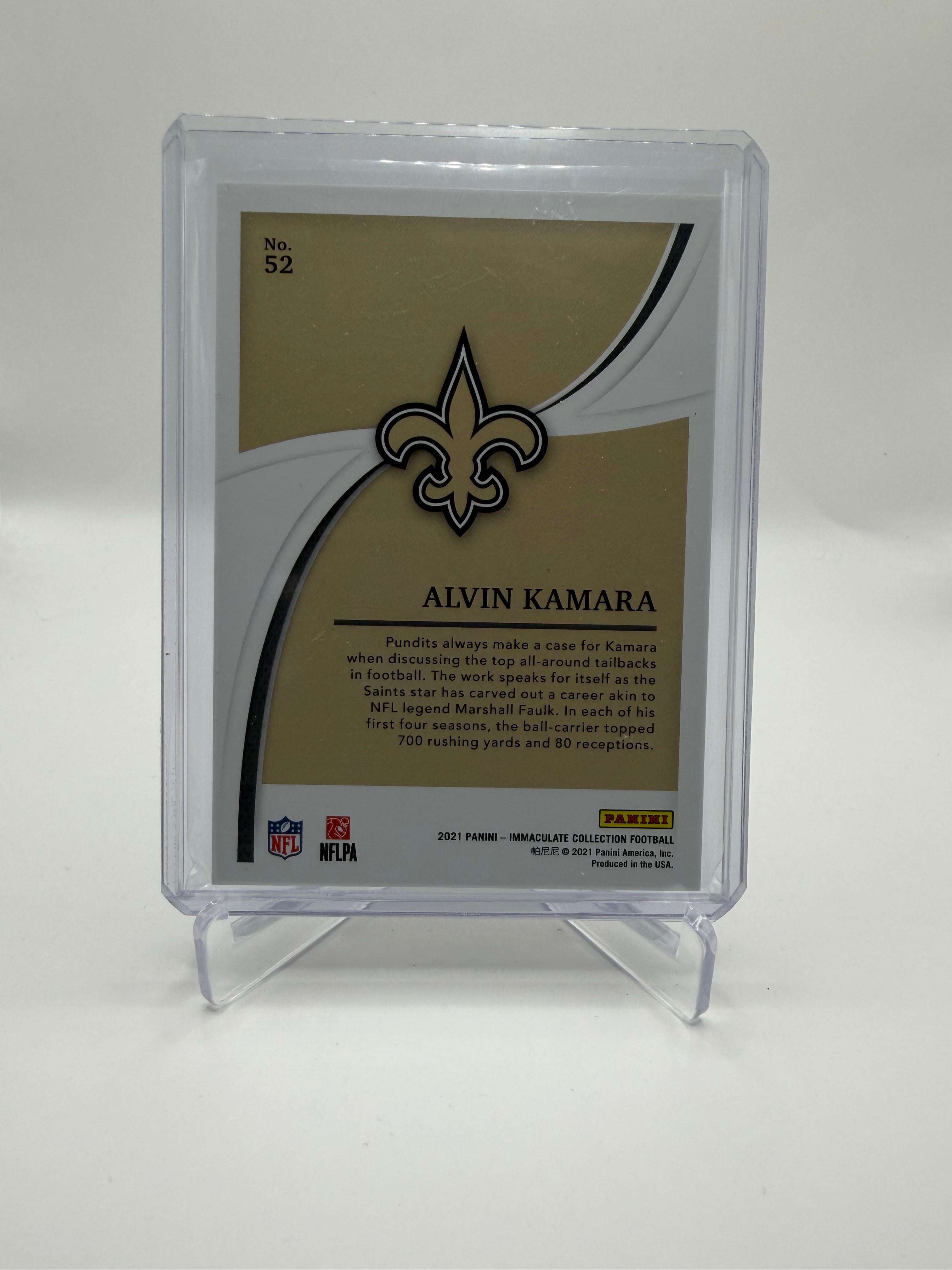 2021 Panini Immaculate Collection Football Alvin Kamara Green Parallel #52 /23