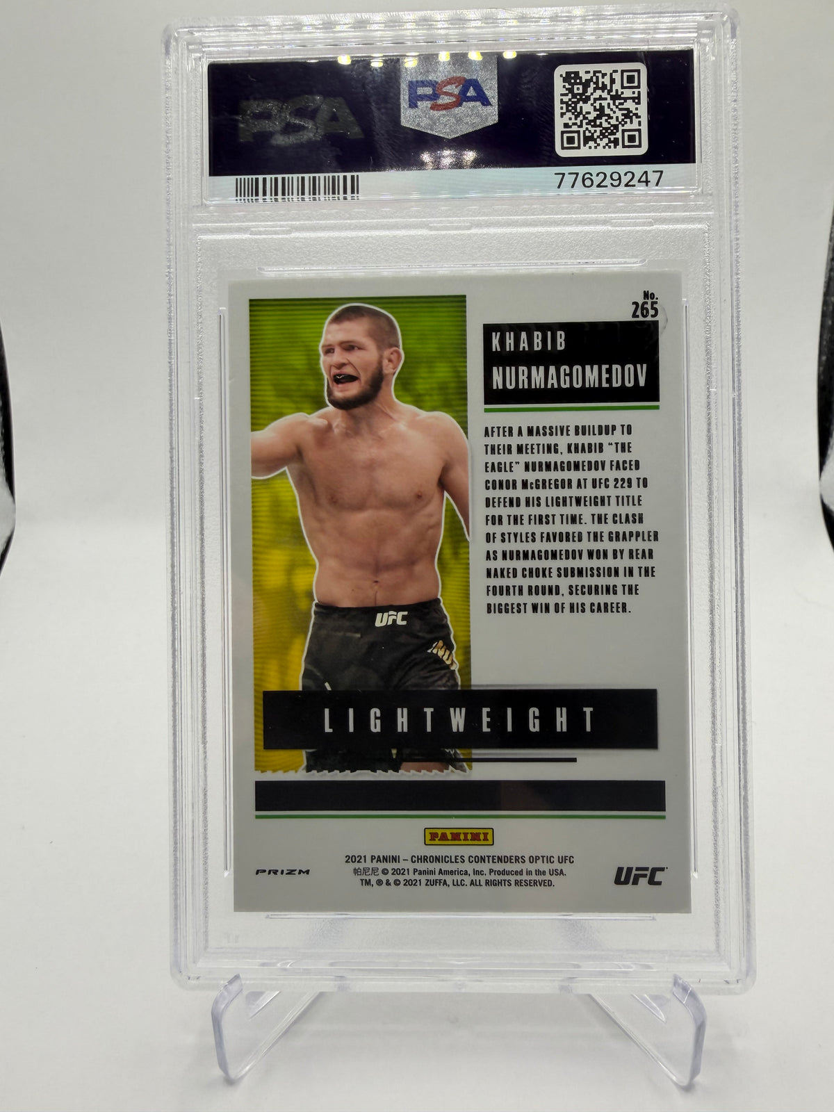 2021 Panini Chronicles UFC Contenders Optic Season Ticket Asia Khabib Nurmagomedov #265 PSA 9