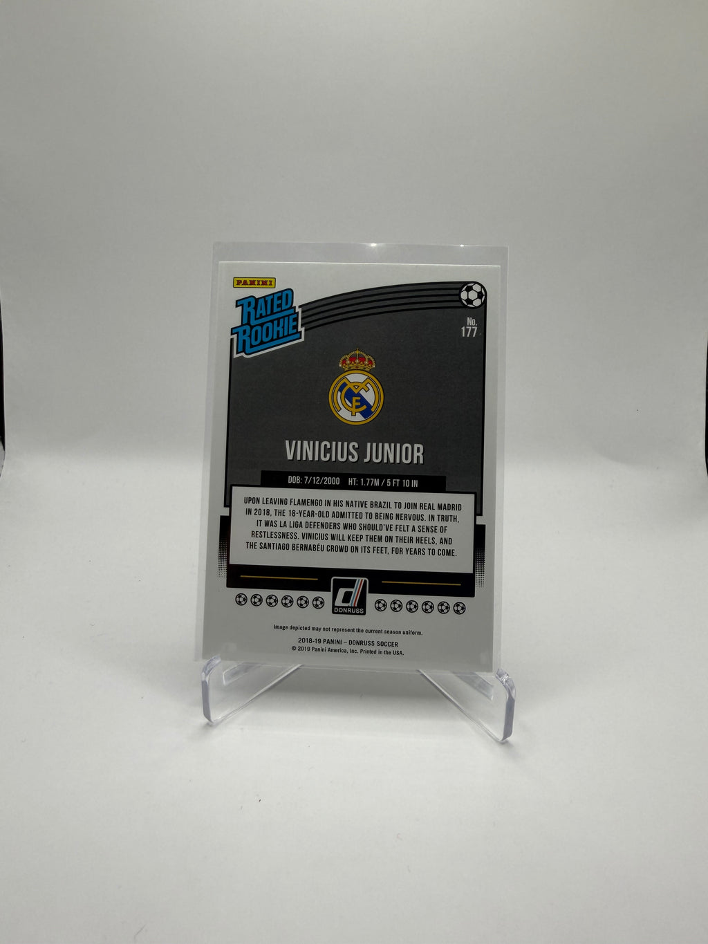 2018-19 Panini Donruss Soccer Rated Rookie Vinicius Junior #177 Base