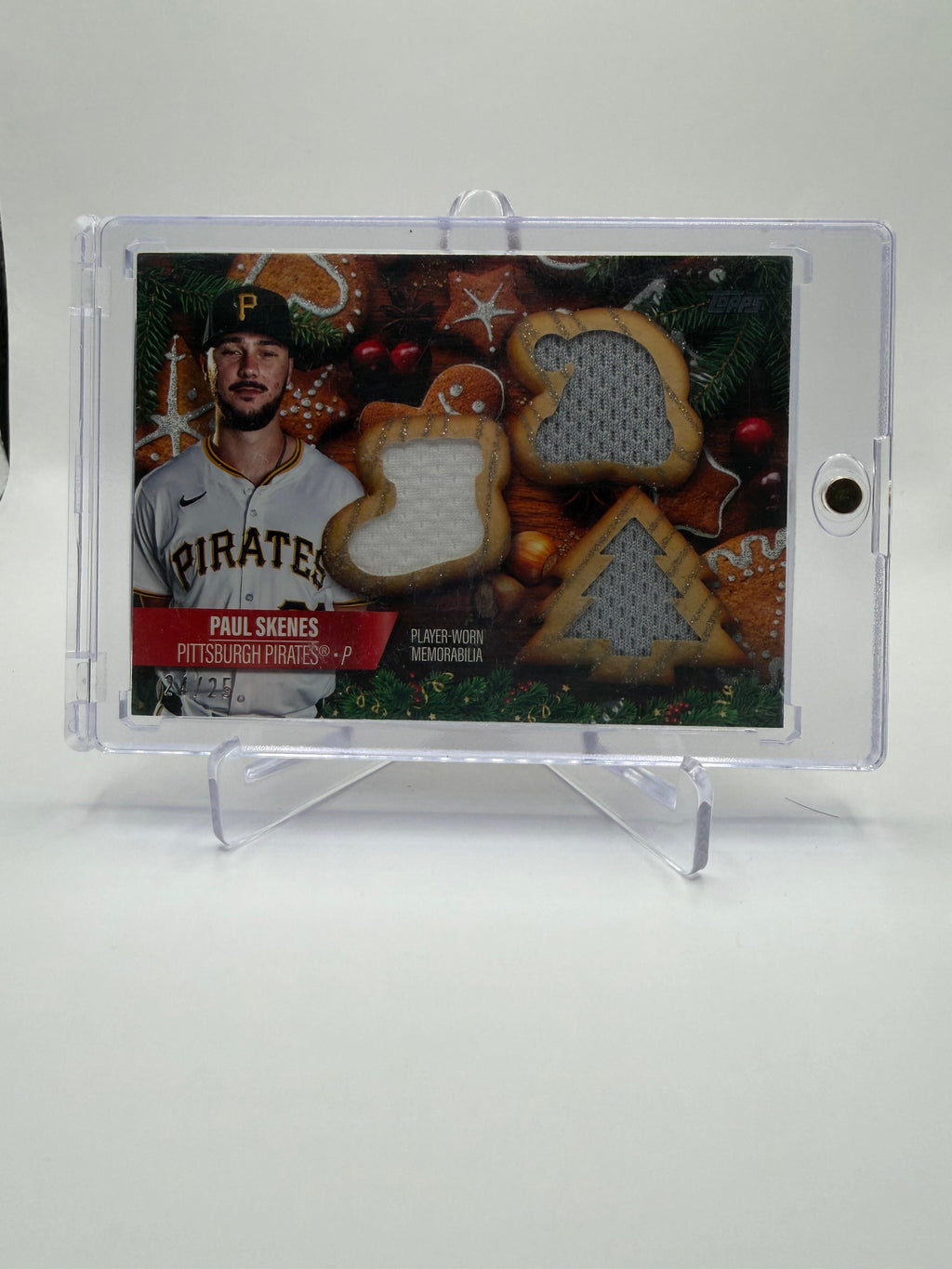 2025 Topps Holiday Mega Baseball Paul Skenes Player Holiday Shaped Relic #HSR-PS /25