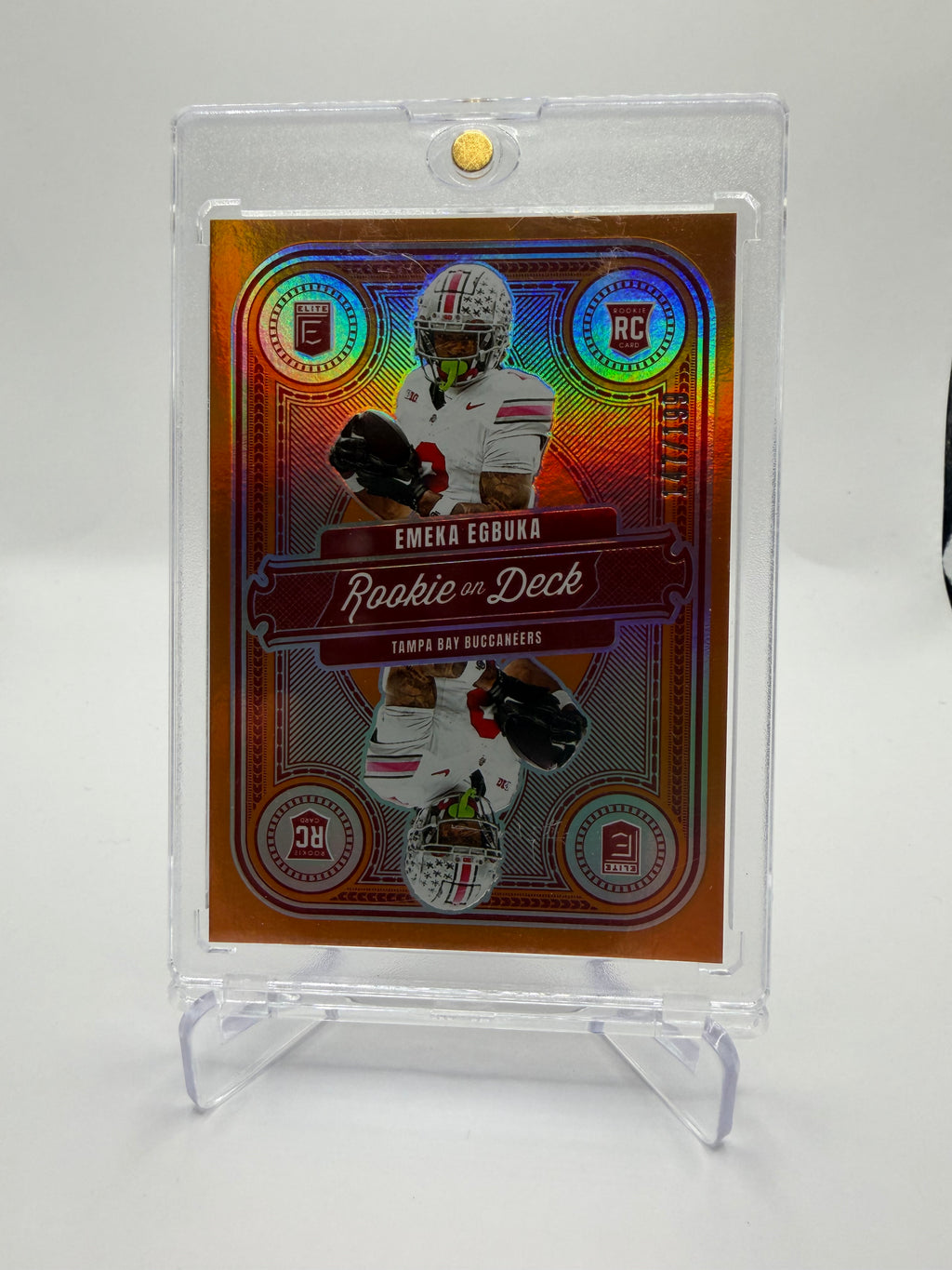 2025 Panini Donruss Elite Football Rookie on Deck Orange Parallel #4 Emeka Egbuka RC