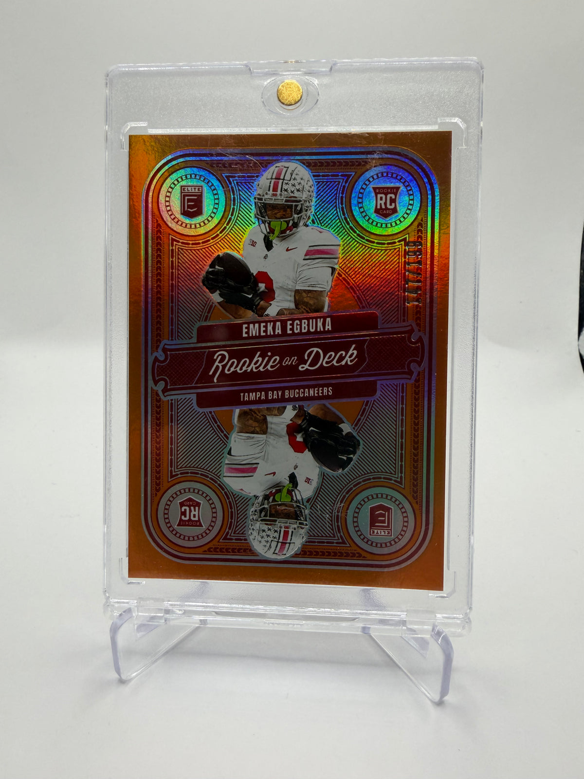 2025 Panini Donruss Elite Football Rookie on Deck Orange Parallel #4 Emeka Egbuka RC