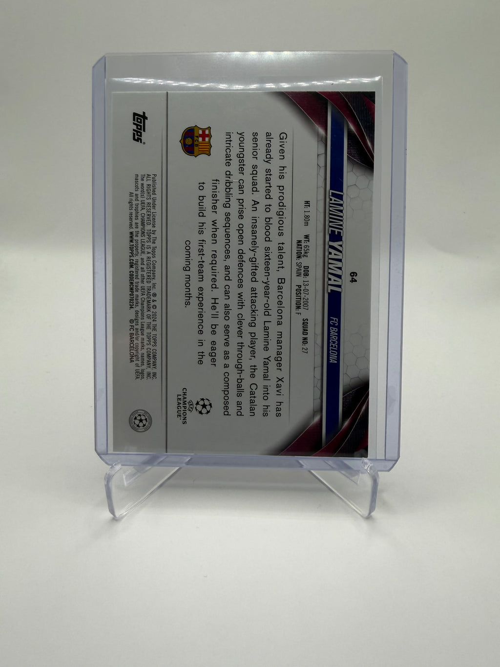 2023-24 Topps UEFA Champions League Lamine Yamal Rookie Card #64
