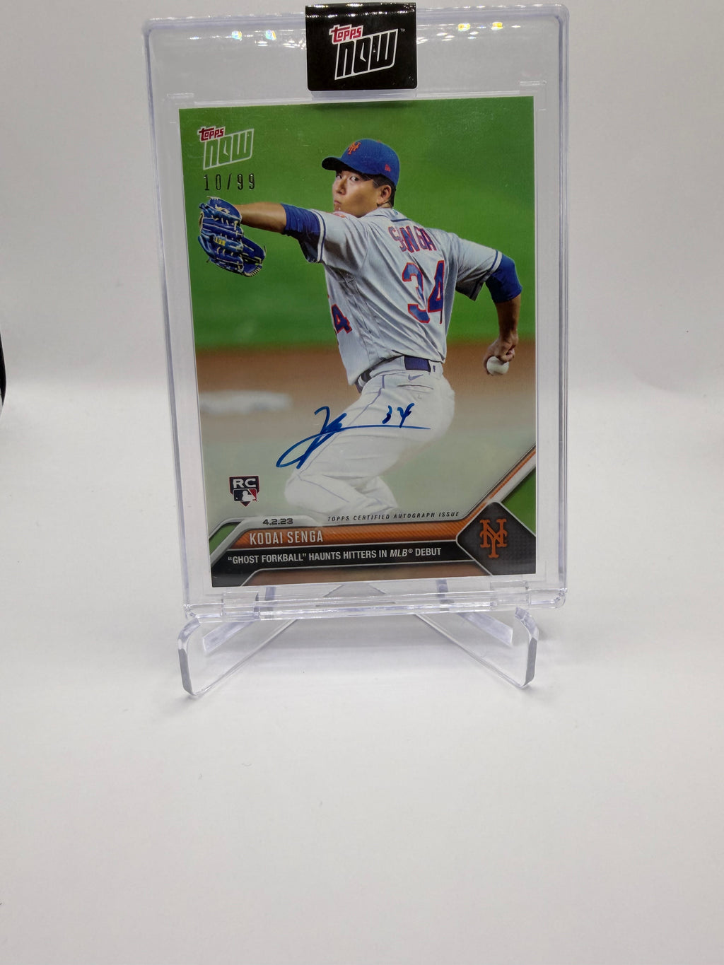 2023 Topps Now Kodai Senga Rookie Certified Autograph Issue #32A /99 - "Ghost Forkball" Haunts Hitters in MLB Debut