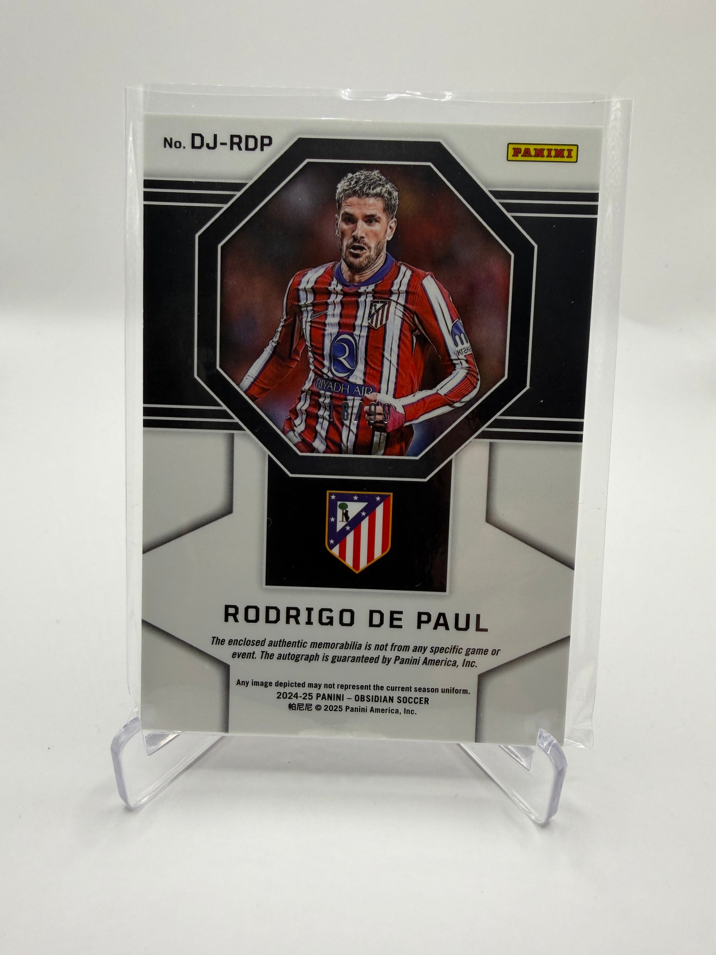 2024-25 Panini Obsidian Soccer Rodrigo De Paul Dual Jersey Autographs /99 #DJ-RDP