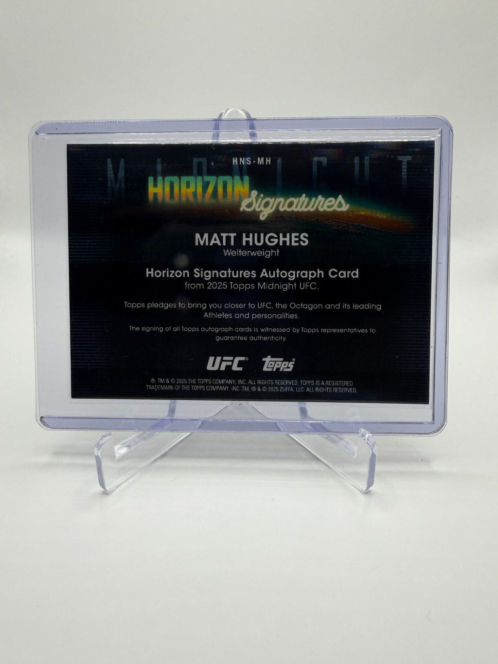 2025 Topps Midnight UFC Matt Hughes Horizon Signatures Autograph /25 #HNS-MH