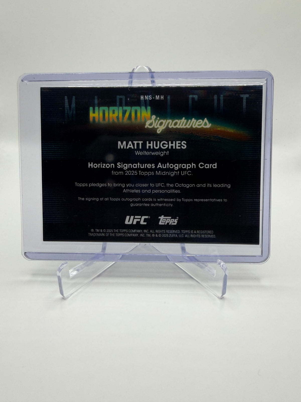 2025 Topps Midnight UFC Matt Hughes Horizon Signatures Autograph /25 #HNS-MH