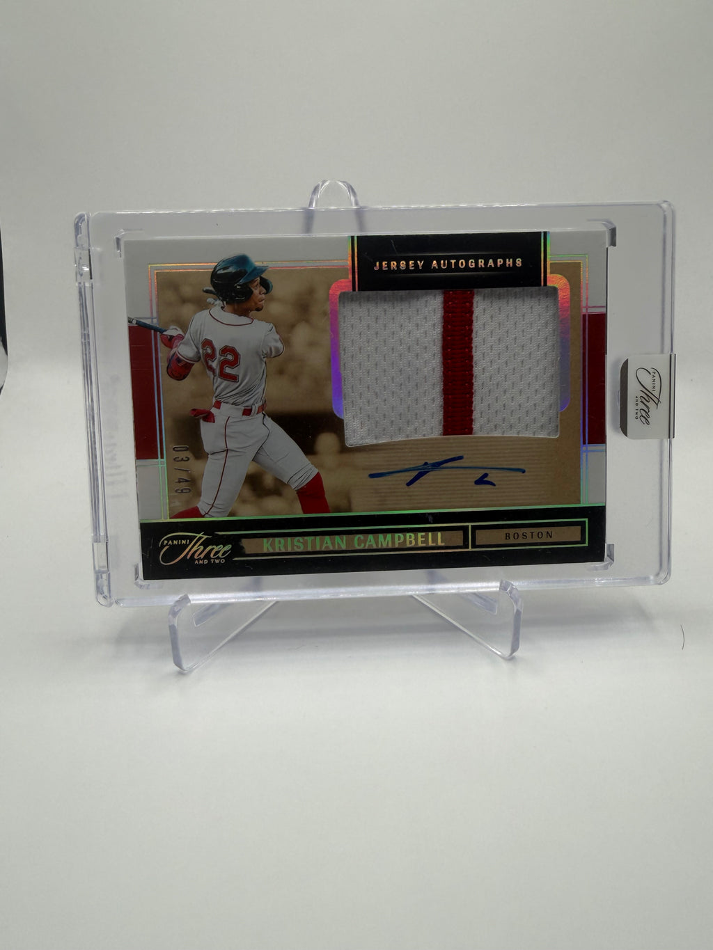 2025 Panini Three and Two Baseball Kristian Campbell Jersey Autographs #JA-KC Auto Jersey Relic /49
