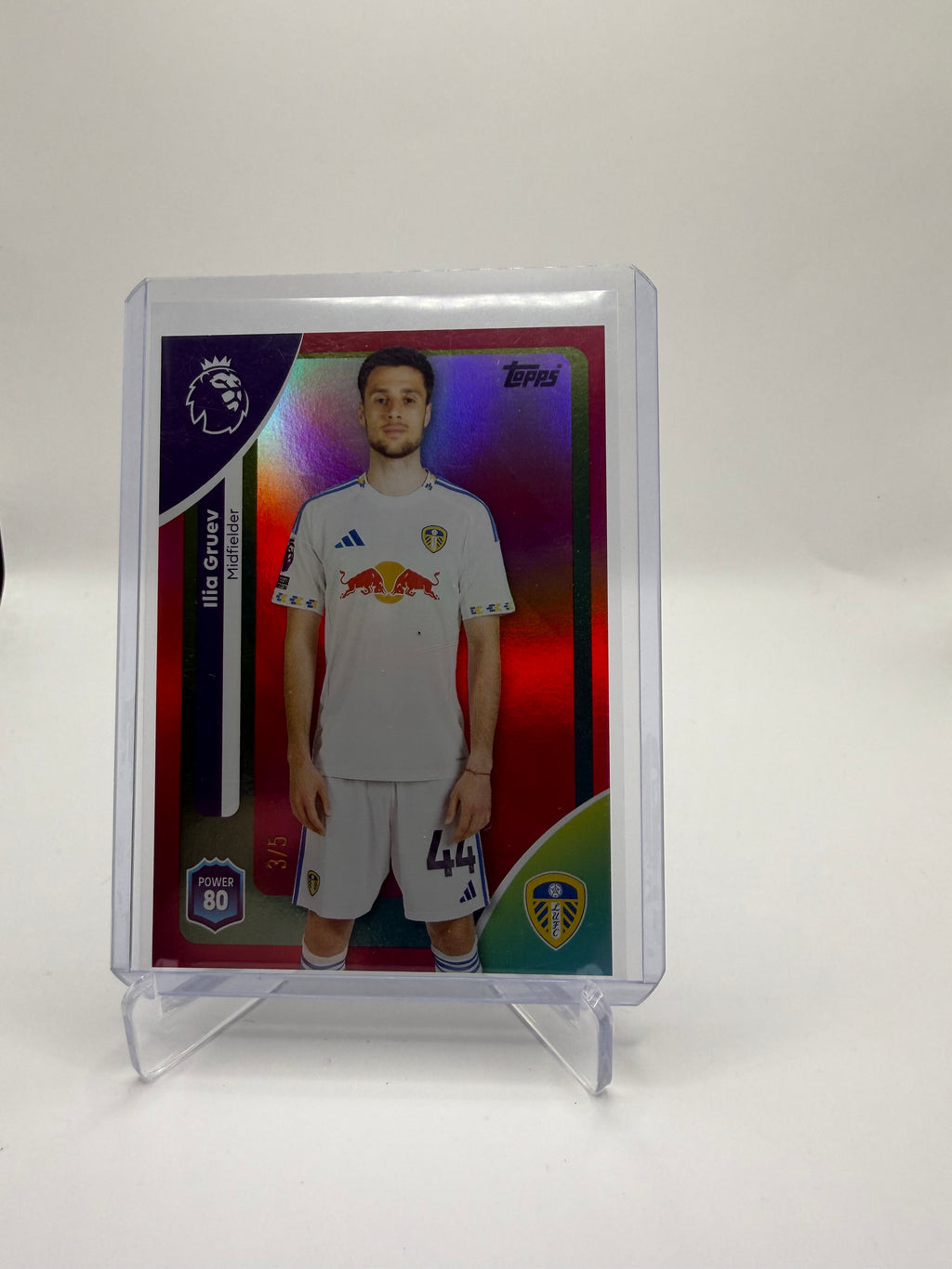 2025/26 Topps Premier League Ilia Gruev Leeds United Red Parallel /5 #333