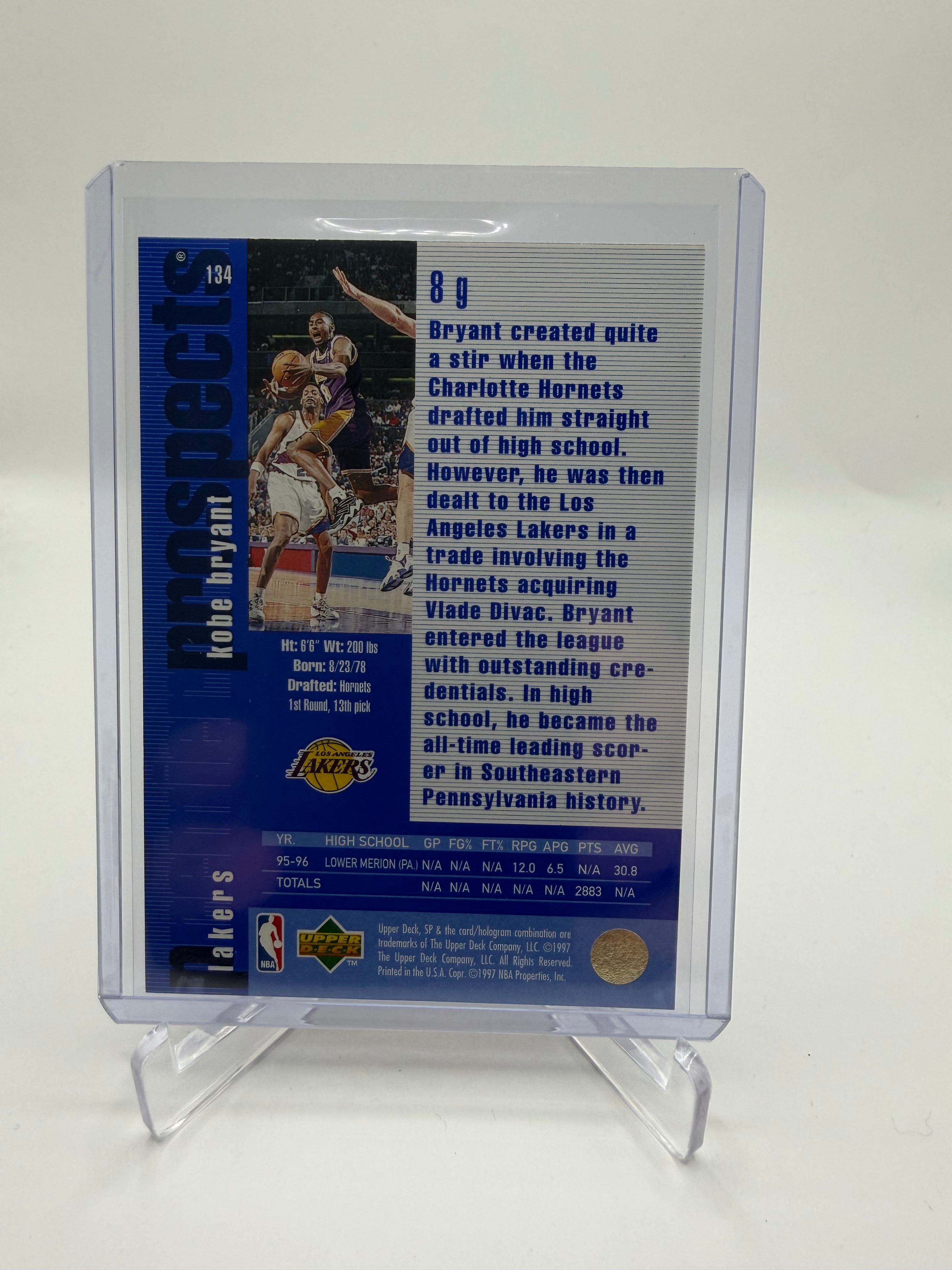 1996-97 Upper Deck SP Kobe Bryant Premier Prospects Rookie #134